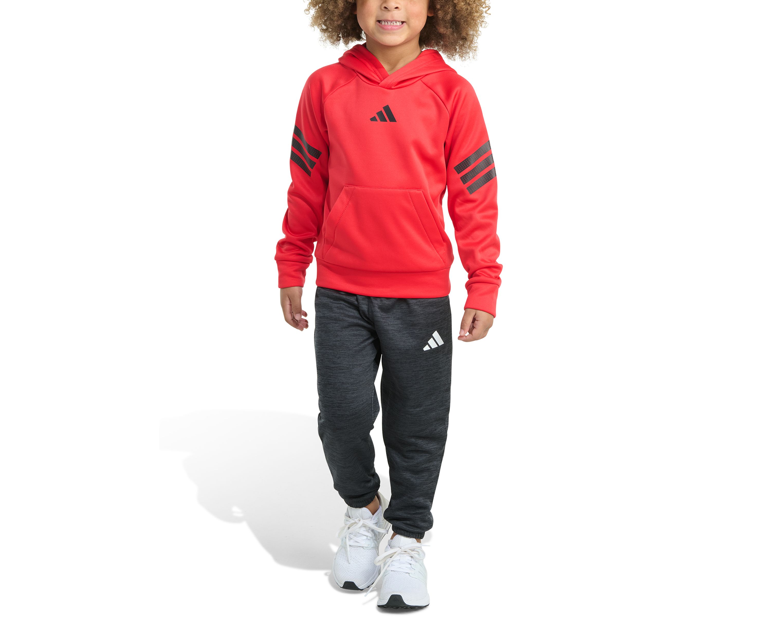 Boys 4-7 2 Piece Fleece 3 Stripe Pullover Hoodie and Jogger Set