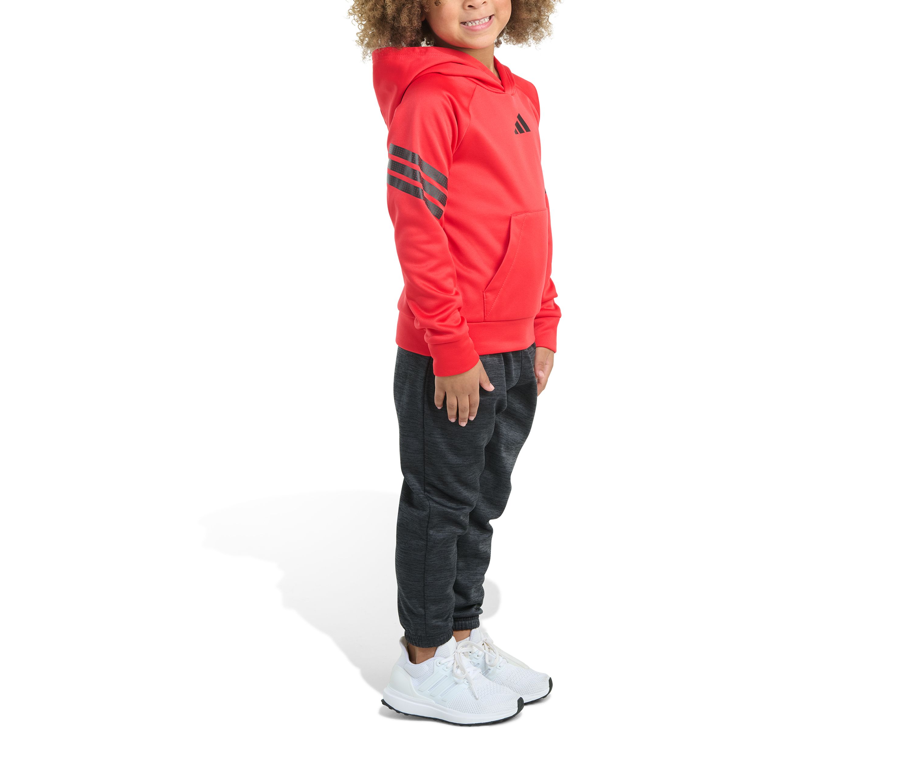 Boys 4-7 2 Piece Fleece 3 Stripe Pullover Hoodie and Jogger Set