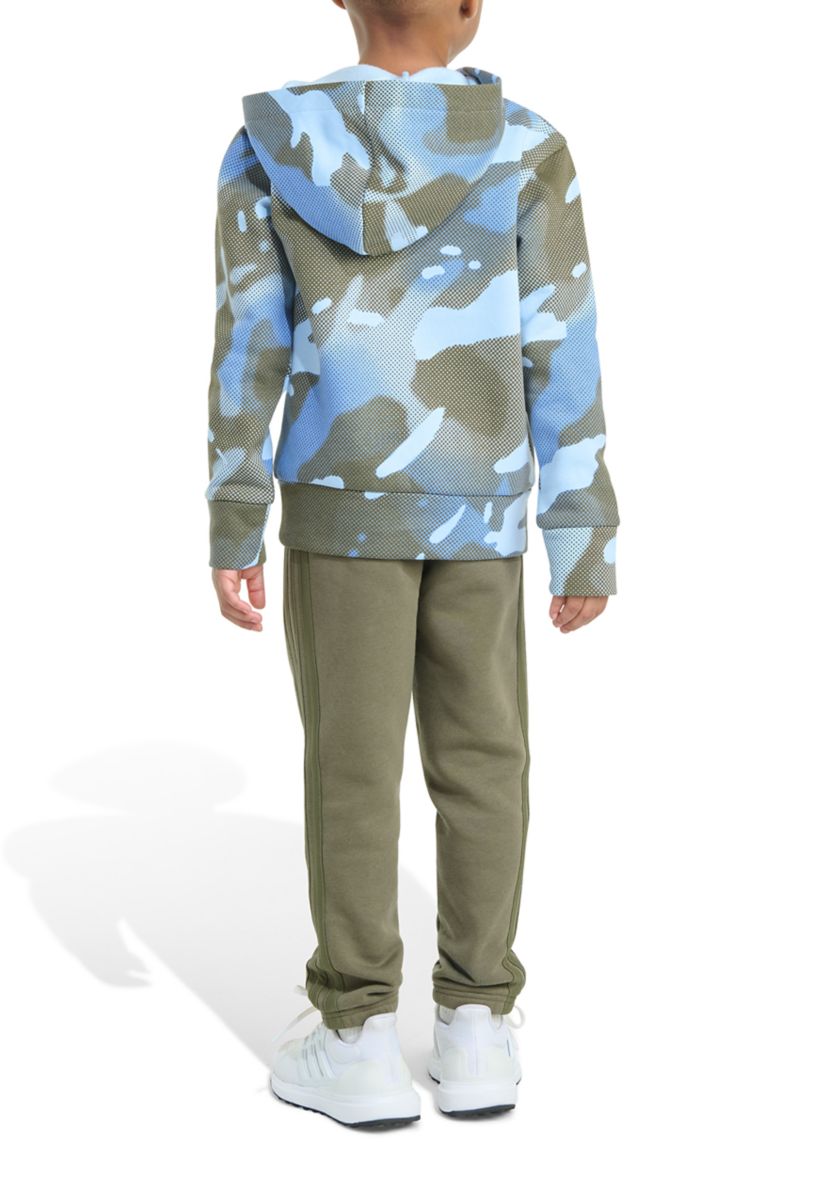 Boys 4-7 2 Piece Long Sleeve Halftone Camo Fleece Pullover Hoodie and Jogger Pants Set
