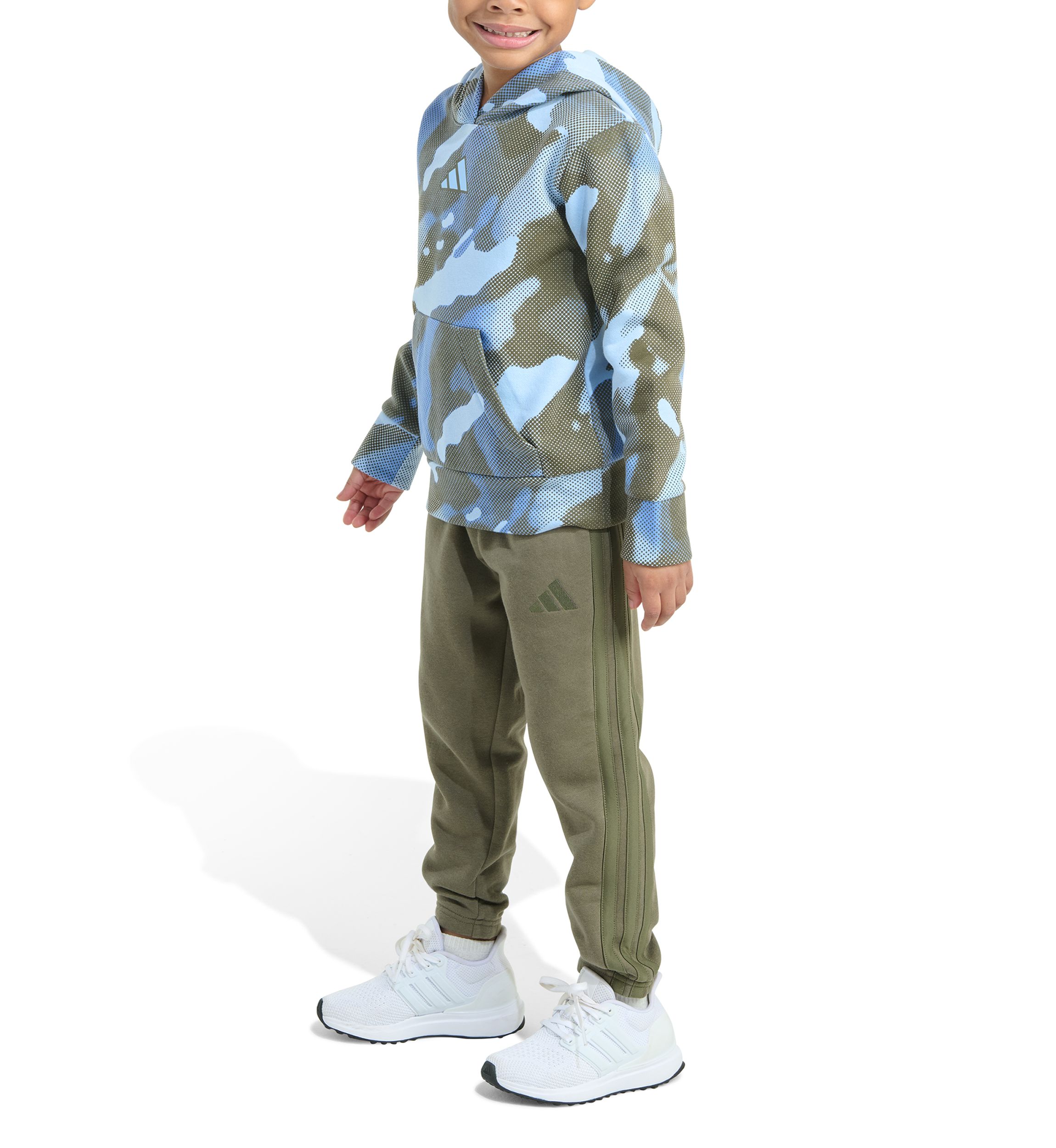 Boys 4-7 2 Piece Long Sleeve Halftone Camo Fleece Pullover Hoodie and Jogger Pants Set