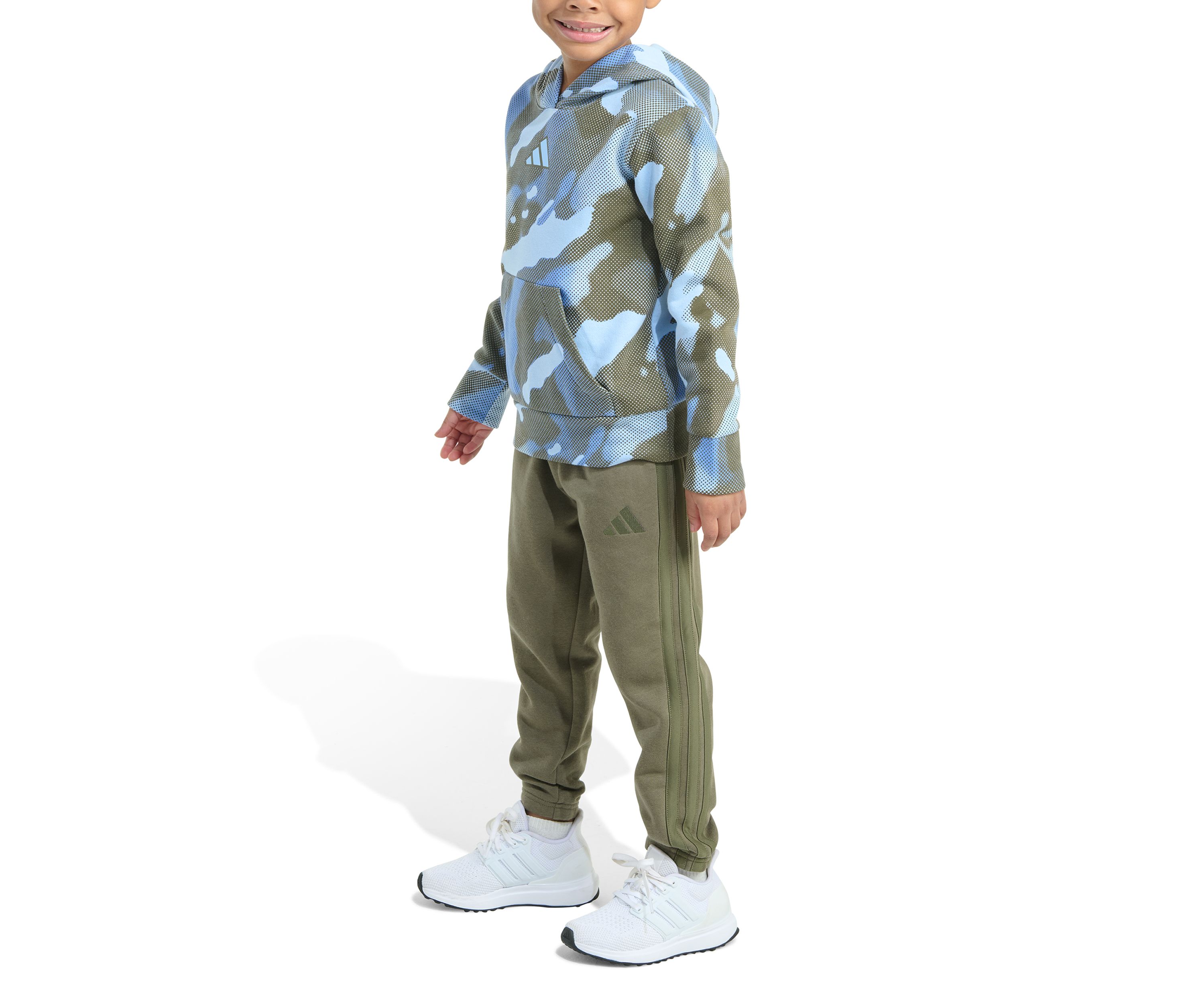 Boys 4-7 2 Piece Long Sleeve Halftone Camo Fleece Pullover Hoodie and Jogger Pants Set