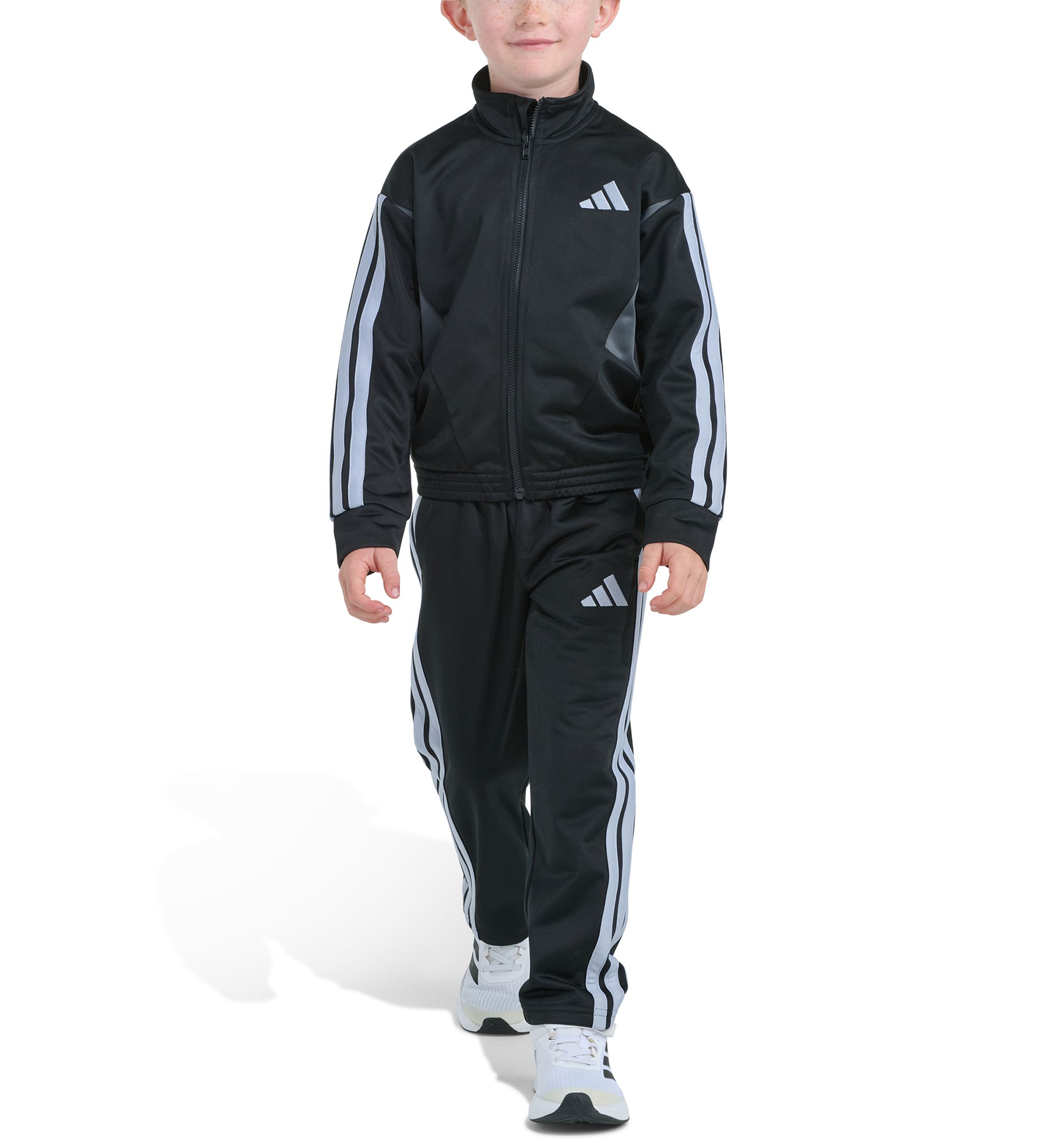 adidas Boys 4-7 Two-Piece Long Sleeve Sport Block Jacket & Pant