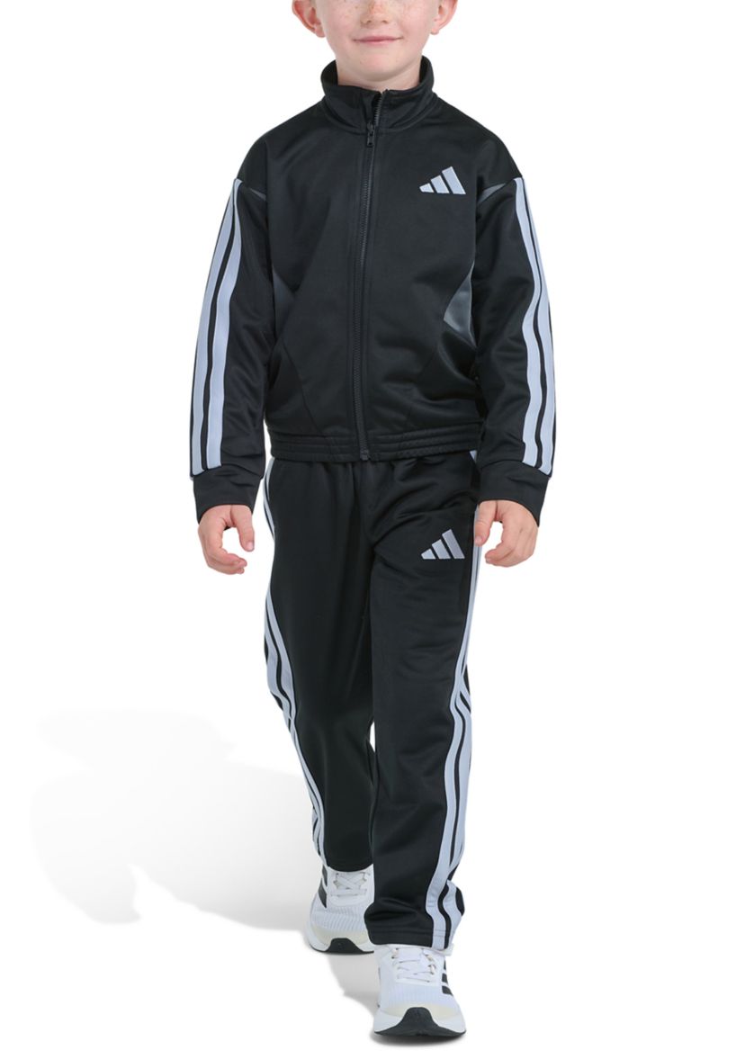 adidas Boys 4-7 Two-Piece Long Sleeve Sport Block Jacket & Pant