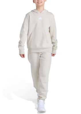 adidas Boys 8-20 2-Piece Long Sleeve Essential Small Logo Fleece Pullover & Jogger Set, XL