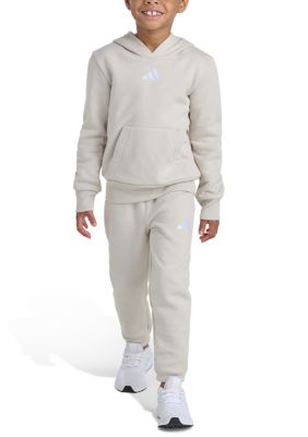 adidas Boys 4-7 2-Piece Essential Fleece Small Logo Hooded Pullover & Jogger Set