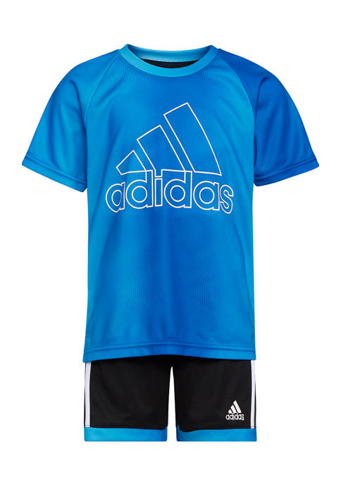 adidas Boys 4-7 Printed T-Shirt and Shorts Set