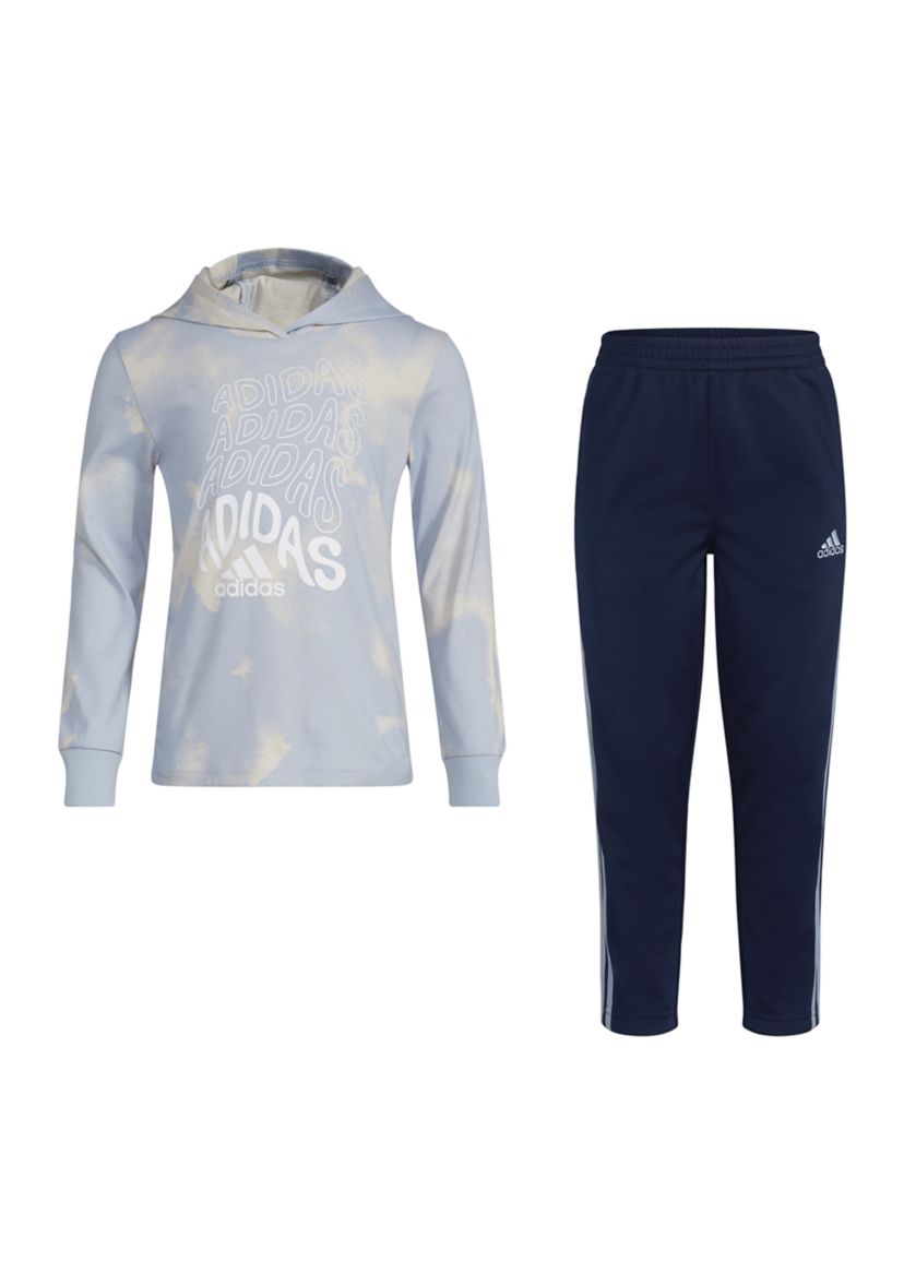 Boys 4-7 Long Sleeve Hooded Printed T-Shirt and Pants Set