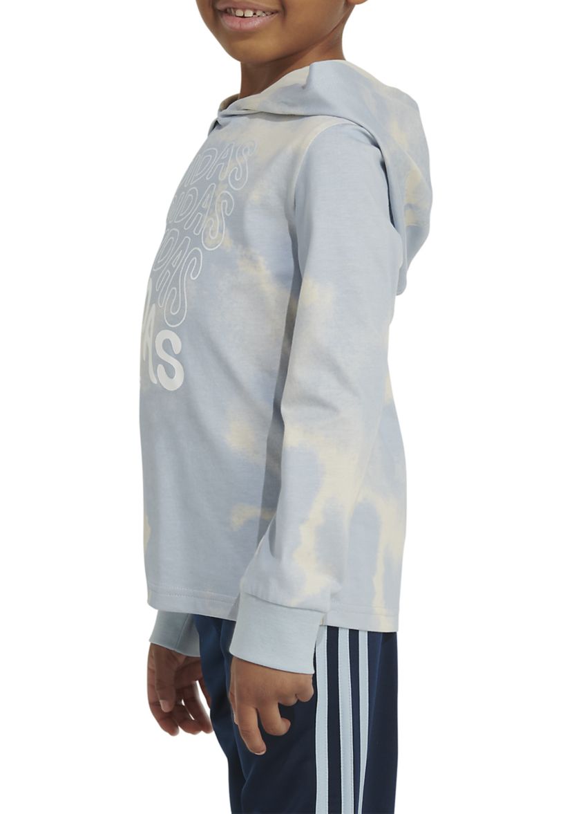 Boys 4-7 Long Sleeve Hooded Printed T-Shirt and Pants Set