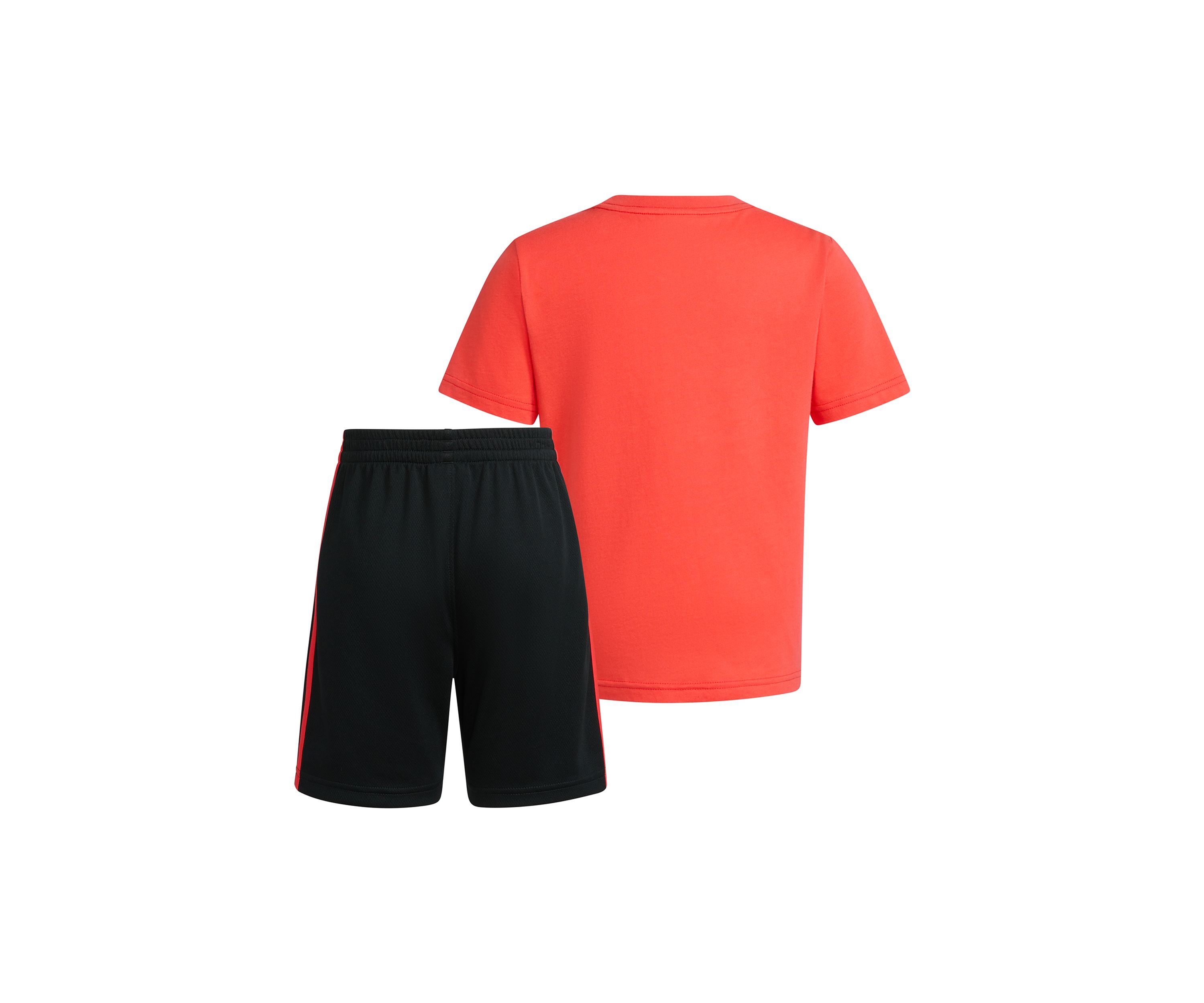 Boys 4-7 2-Piece Graphic Cotton Tee & 3-Stripe Short Set