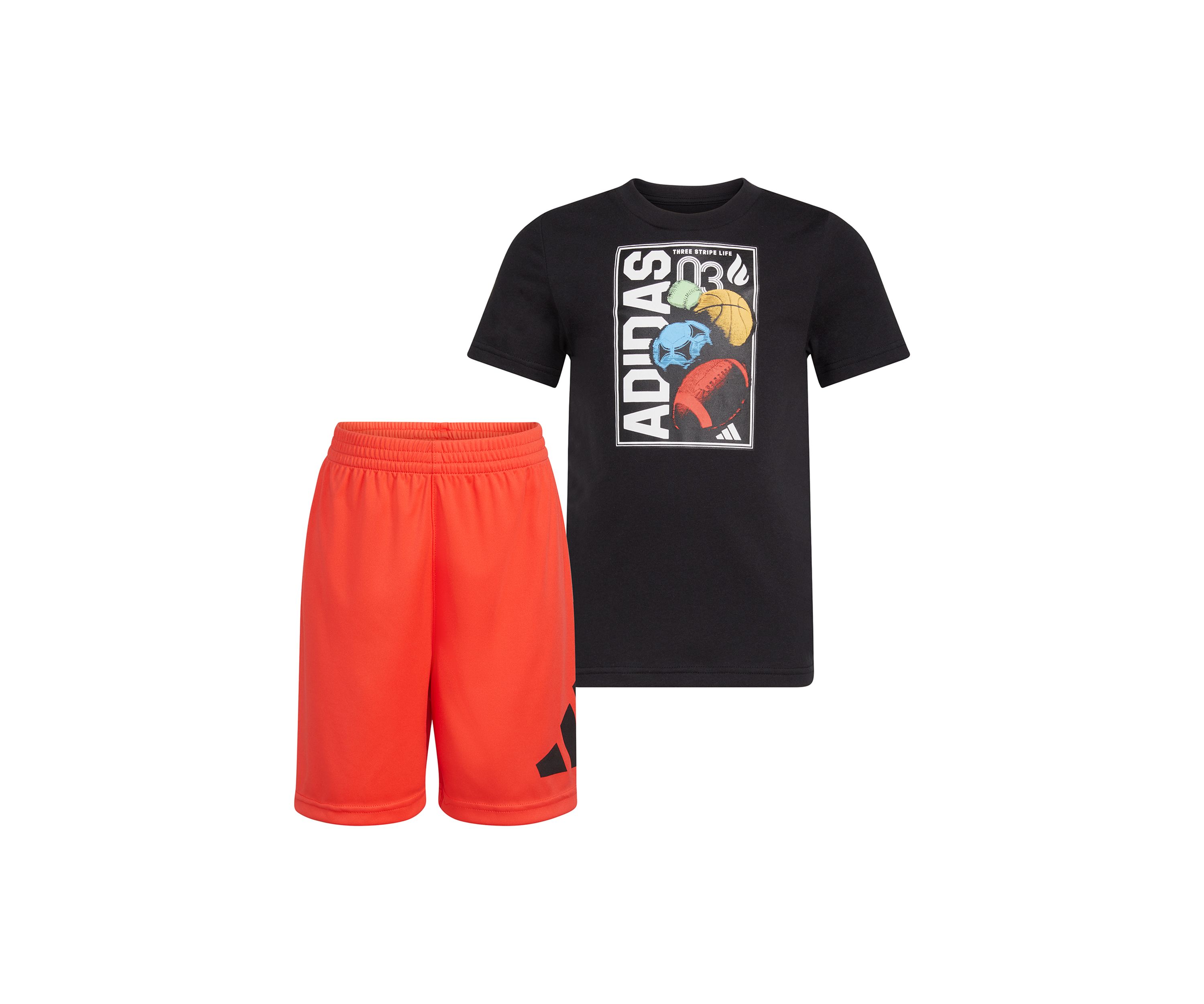Boys 4-7 2 Piece Essential Cotton Graphic T-Shirt and Shorts Set 