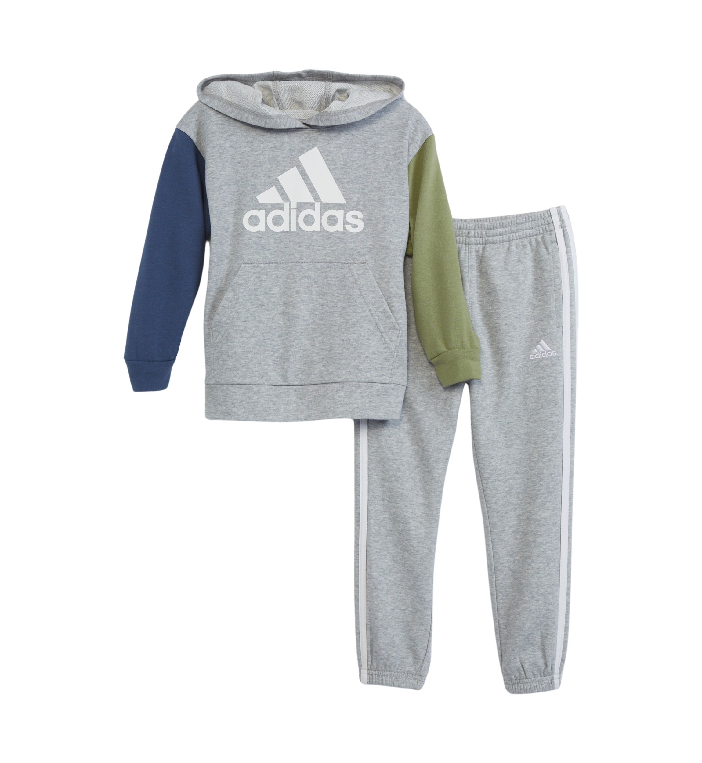 Boys 4-7 2-Piece Color Blocked Fleece Hooded Pullover Set