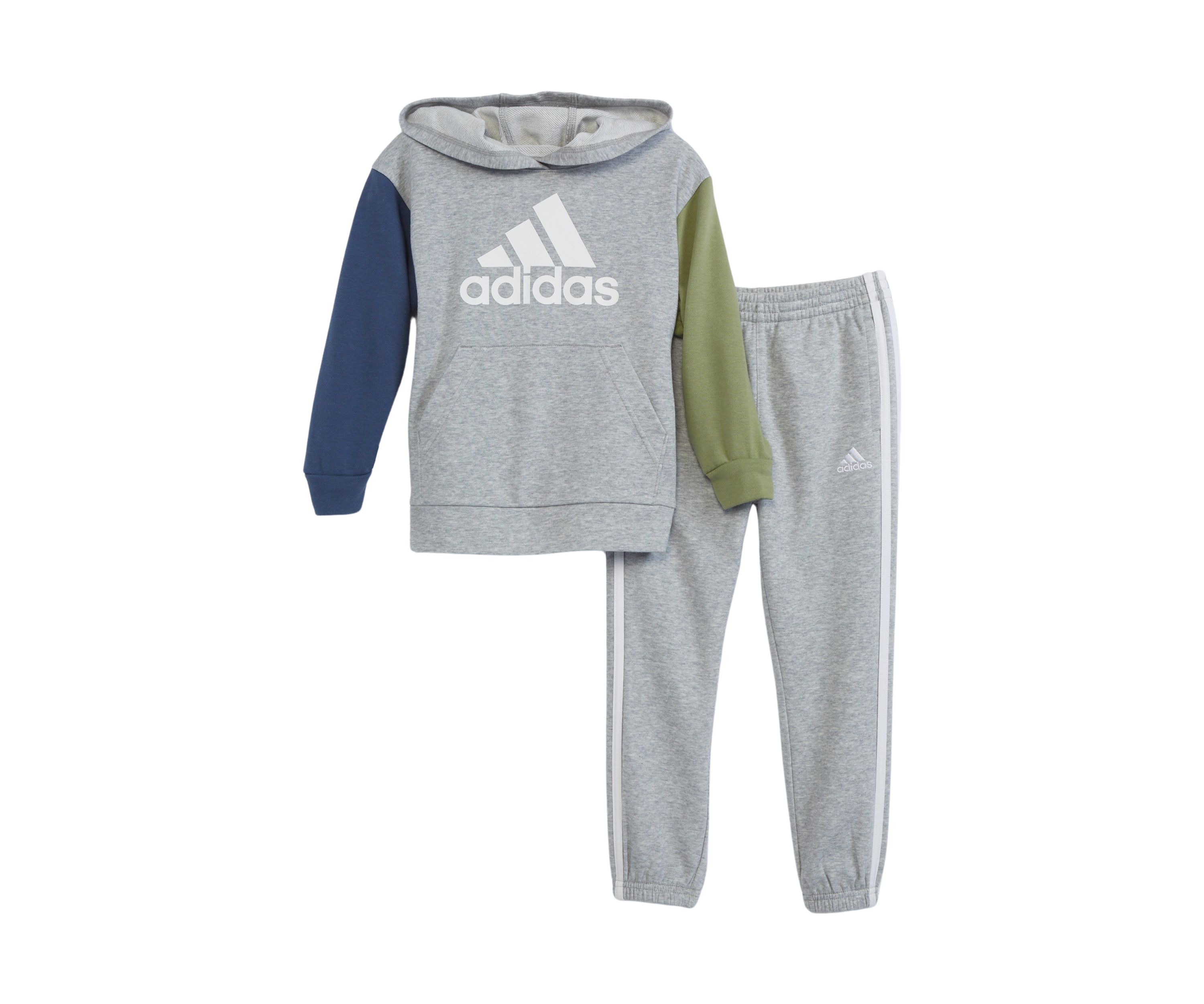 Boys 4-7 2-Piece Color Blocked Fleece Hooded Pullover Set