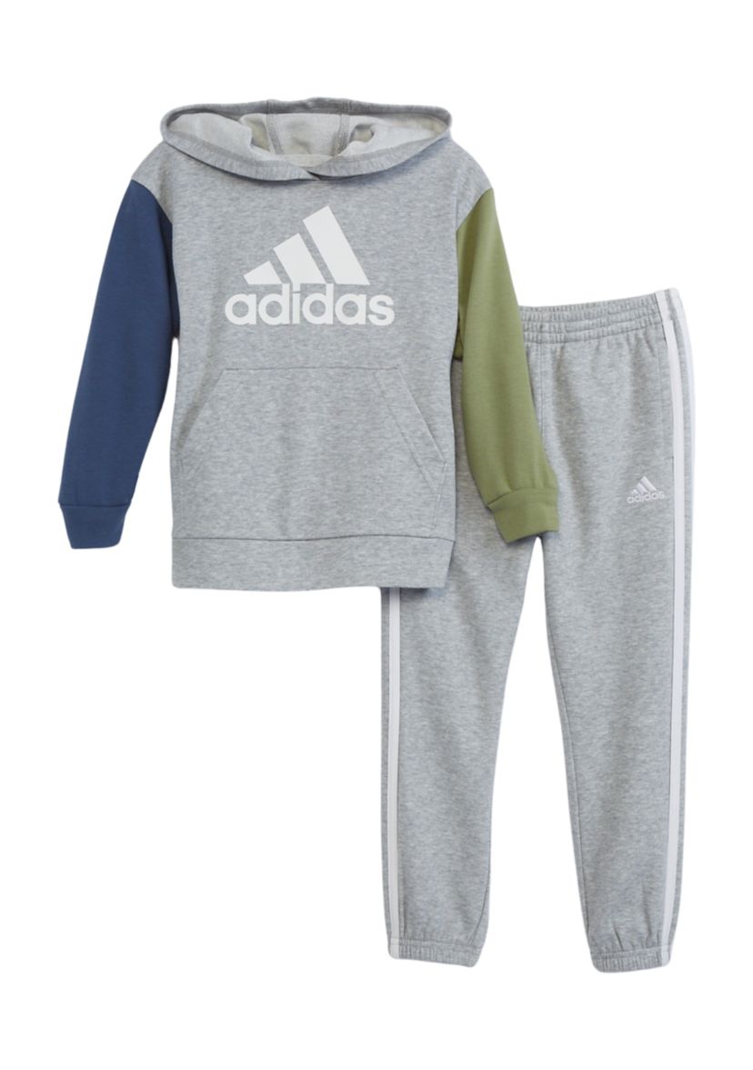Boys 4-7 2-Piece Color Blocked Fleece Hooded Pullover Set