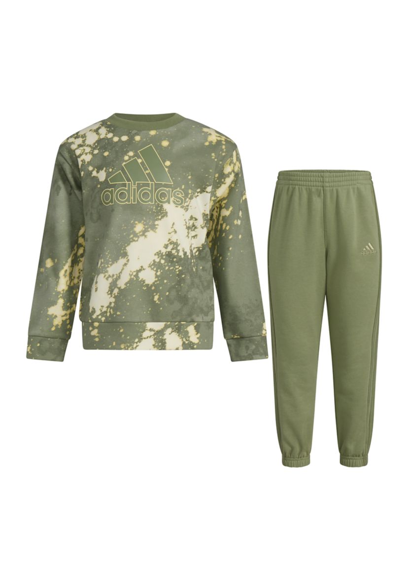 Boys 4-7 2-Piece Printed Crew Neck Pullover and Joggers Set
