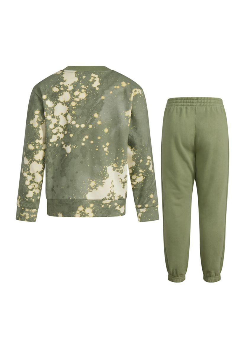 Boys 4-7 2-Piece Printed Crew Neck Pullover and Joggers Set