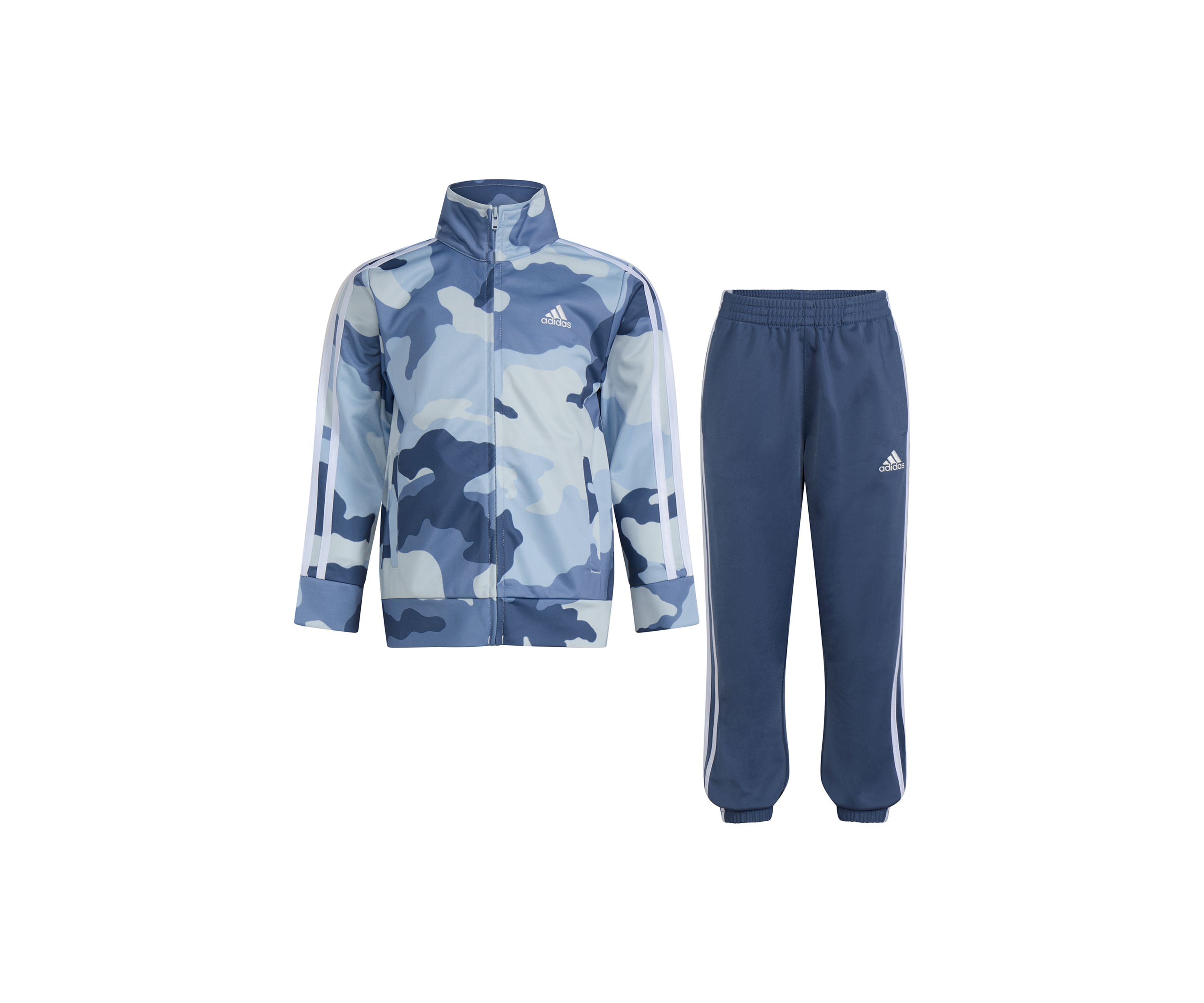 Boys 4-7 2 Piece Camo Printed 3 Stripe Tricot Jacket Set