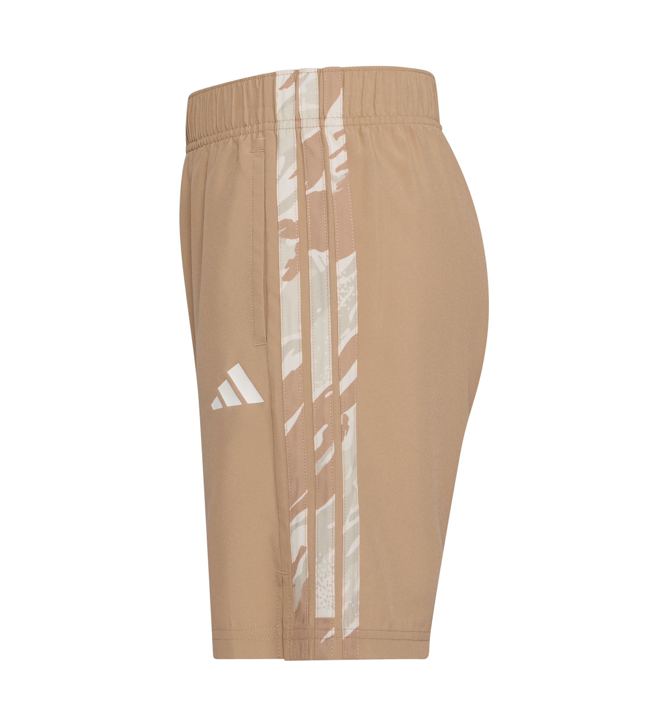 Boys 8-20 Elastic Waistband Woven Camo Printed 3-Stripes Shorts
