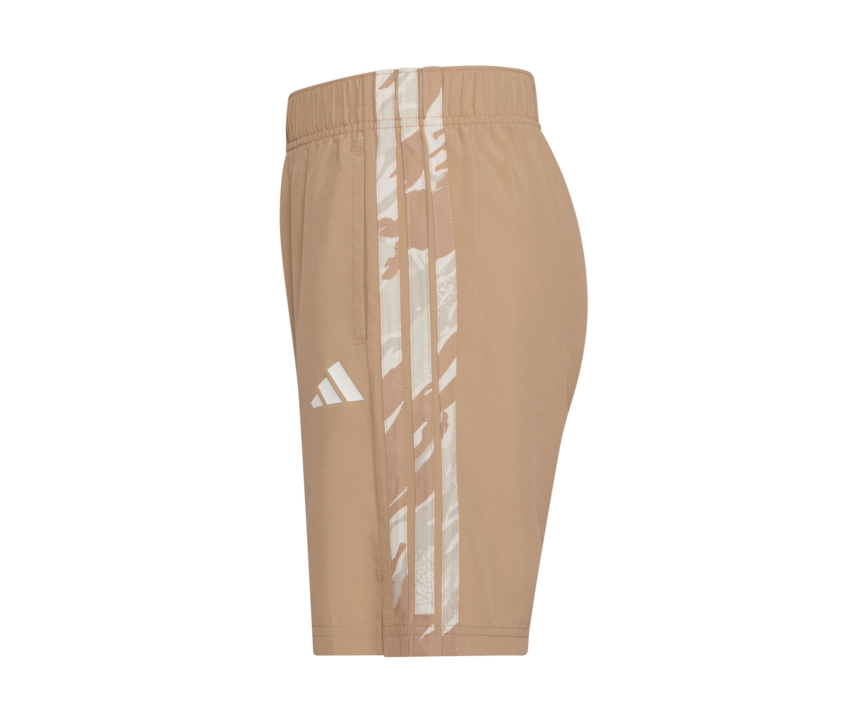 Boys 8-20 Elastic Waistband Woven Camo Printed 3-Stripes Shorts