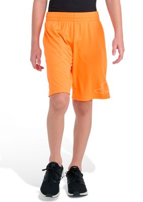 adidas Boys 8-20 Elastic Waistband Essentials Big Logo Shorts, Orange, Large