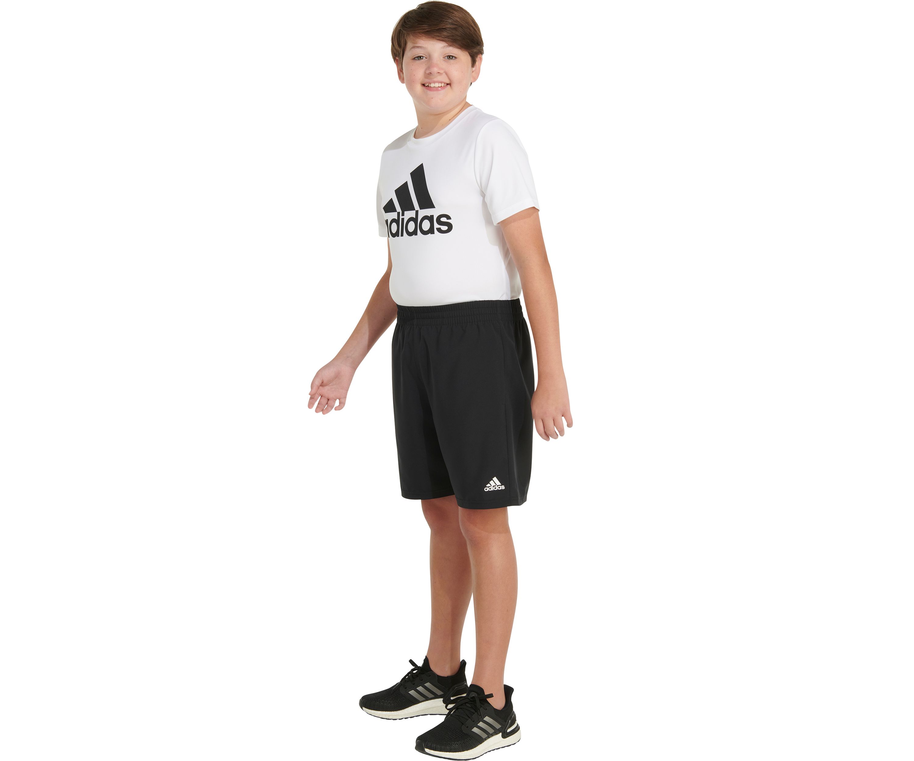 Boys 8-20 Elastic Waistband Sportwear Logo Shorts - Extended Sizing