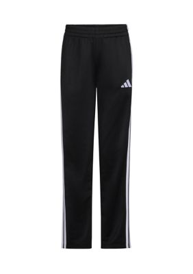 adidas Boys 8-20 Elastic Waistband Essential 3-Stripe Straight Leg Pants, Black, XL
