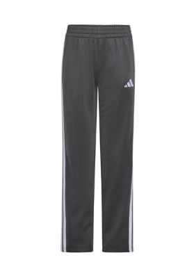 adidas Boys 8-20 Elastic Waistband Essential 3-Stripe Straight Leg Pants, Grey, XL