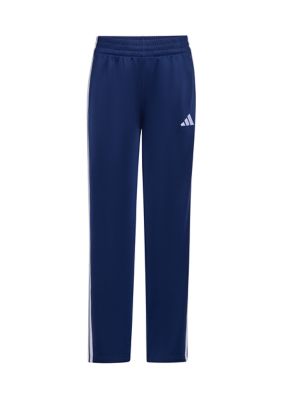 adidas Boys 8-20 Elastic Waistband Essential 3-Stripe Straight Leg Pants, Blue, XL