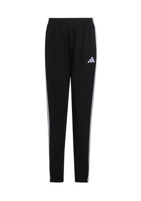 adidas Boys 8-20 Elastic Waistband Essential 3-Stripe Tapered Pants, Black, XL