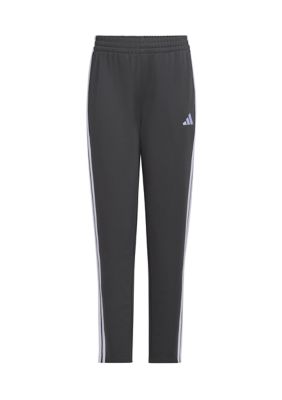 adidas Boys 8-20 Elastic Waistband Essential 3-Stripe Tapered Pants, Grey, XL