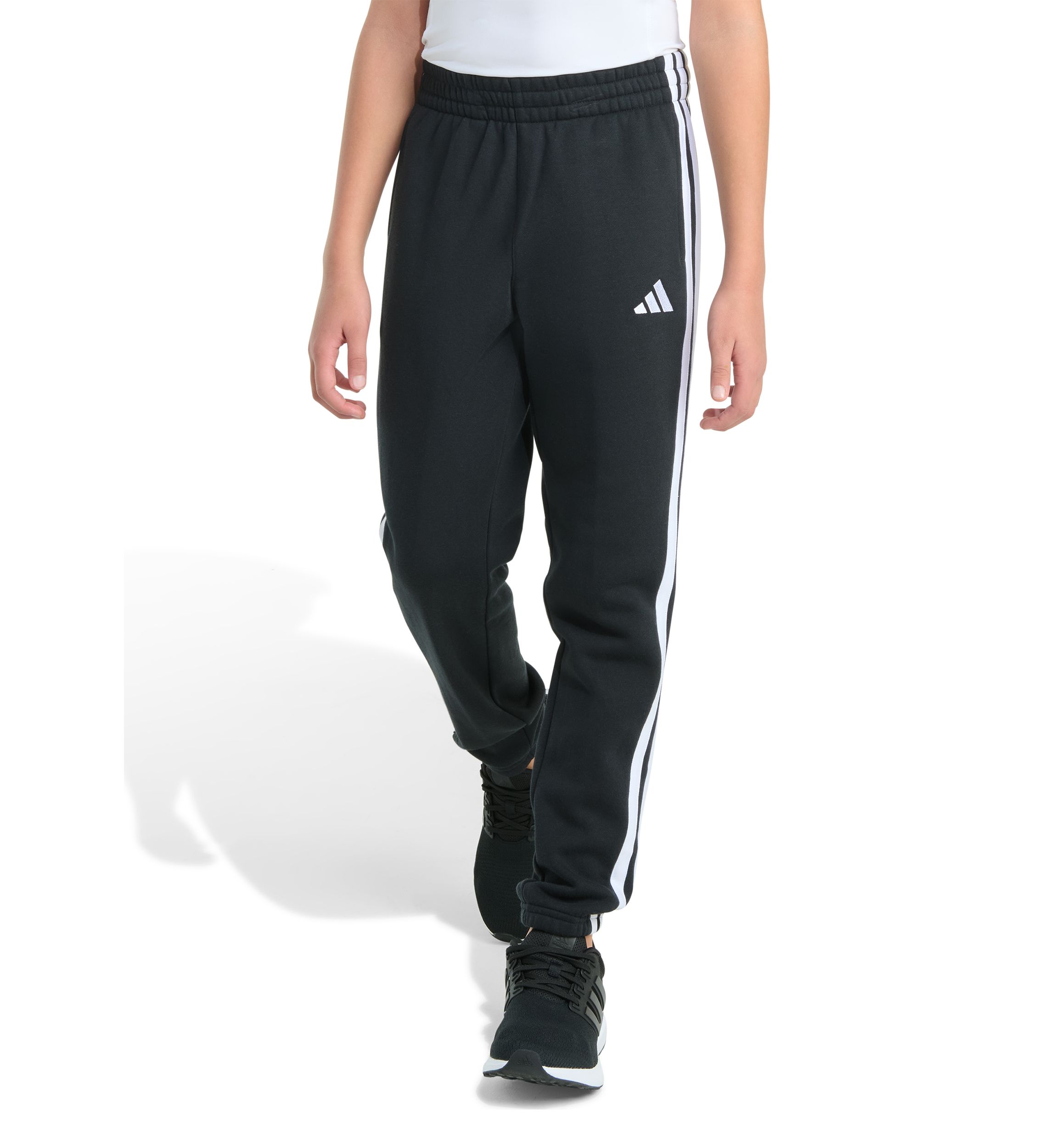 Boys 8-20 Elastic Waistband Essential 3 Stripe Fleece Joggers - Extended Size
