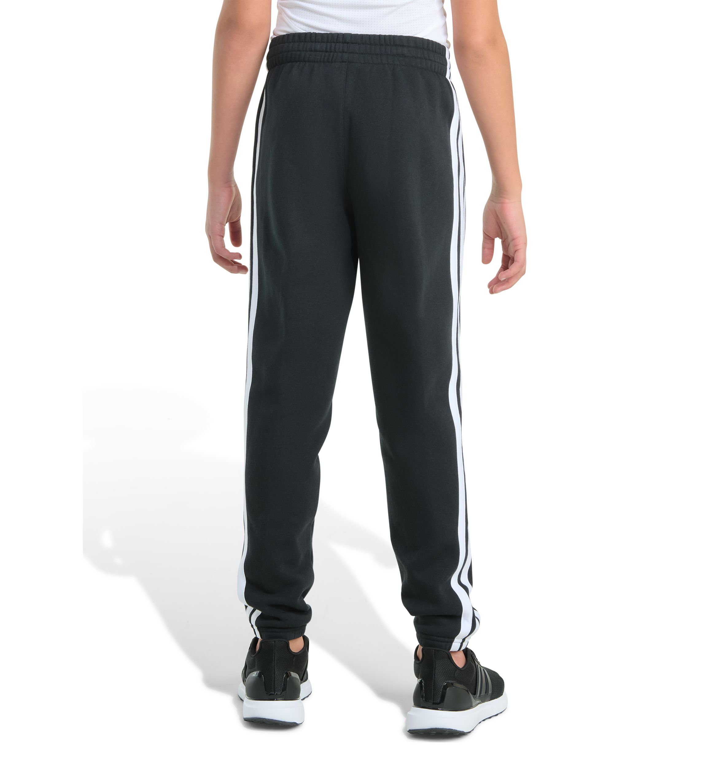 Boys 8-20 Elastic Waistband Essential 3 Stripe Fleece Joggers - Extended Size