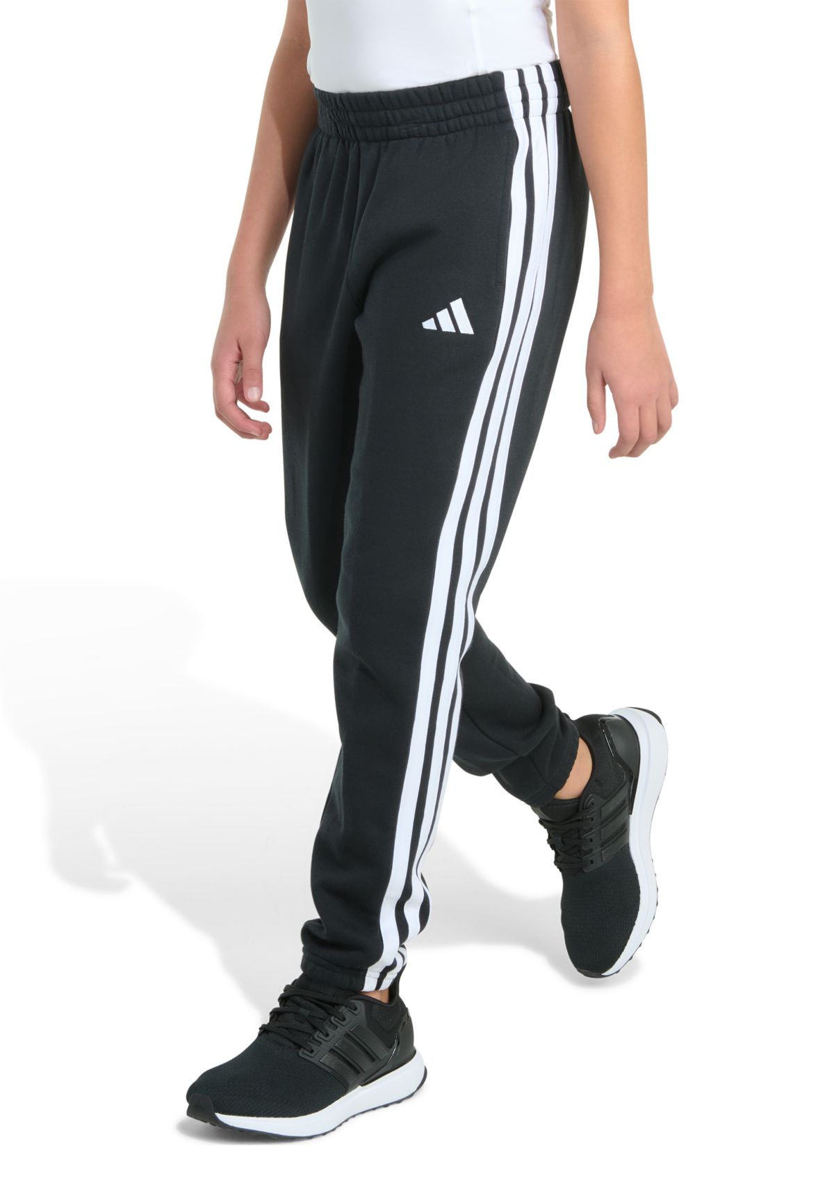 Boys 8-20 Elastic Waistband Essential 3 Stripe Fleece Joggers - Extended Size