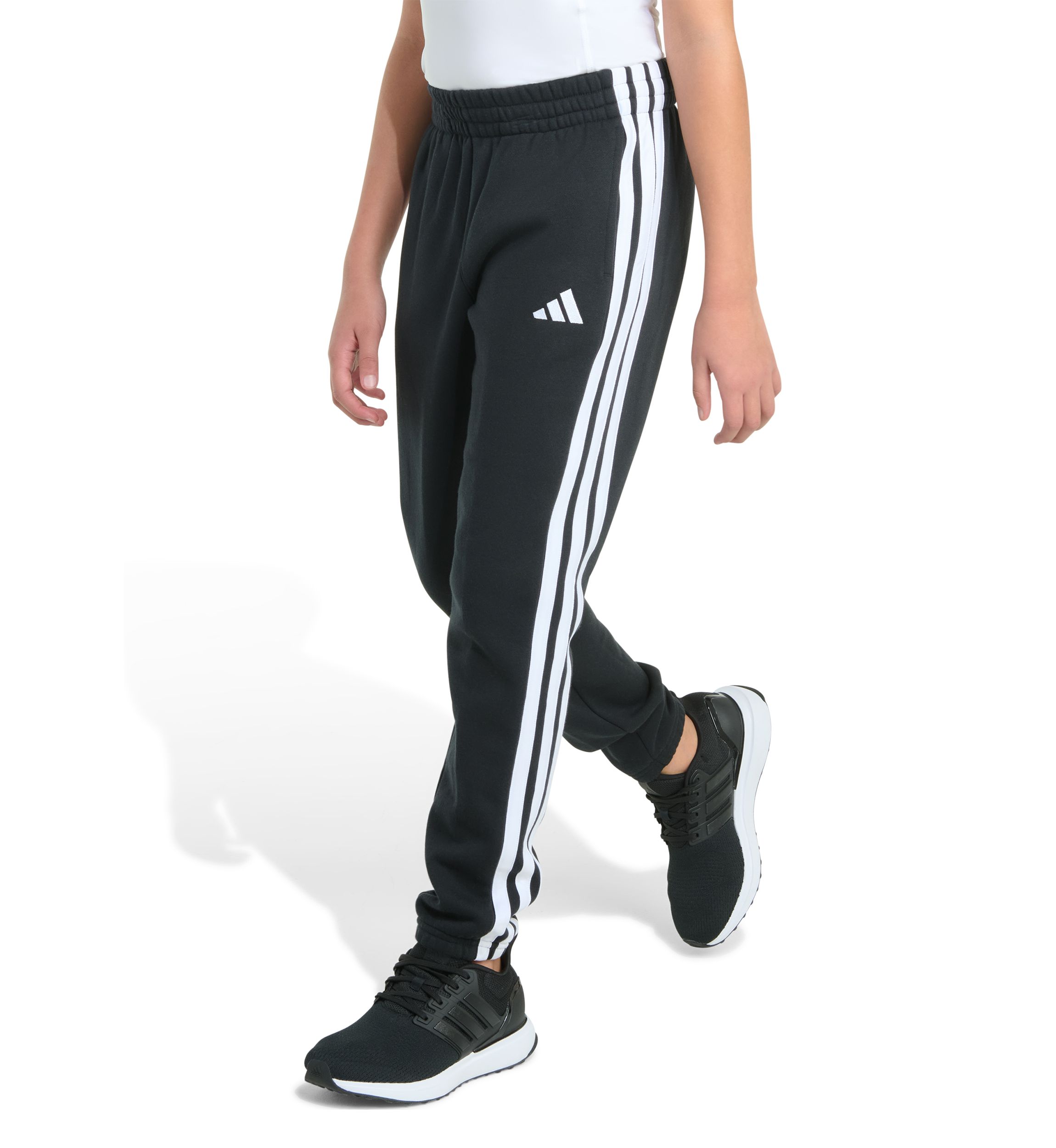 Boys 8-20 Elastic Waistband Essential 3 Stripe Fleece Joggers - Extended Size