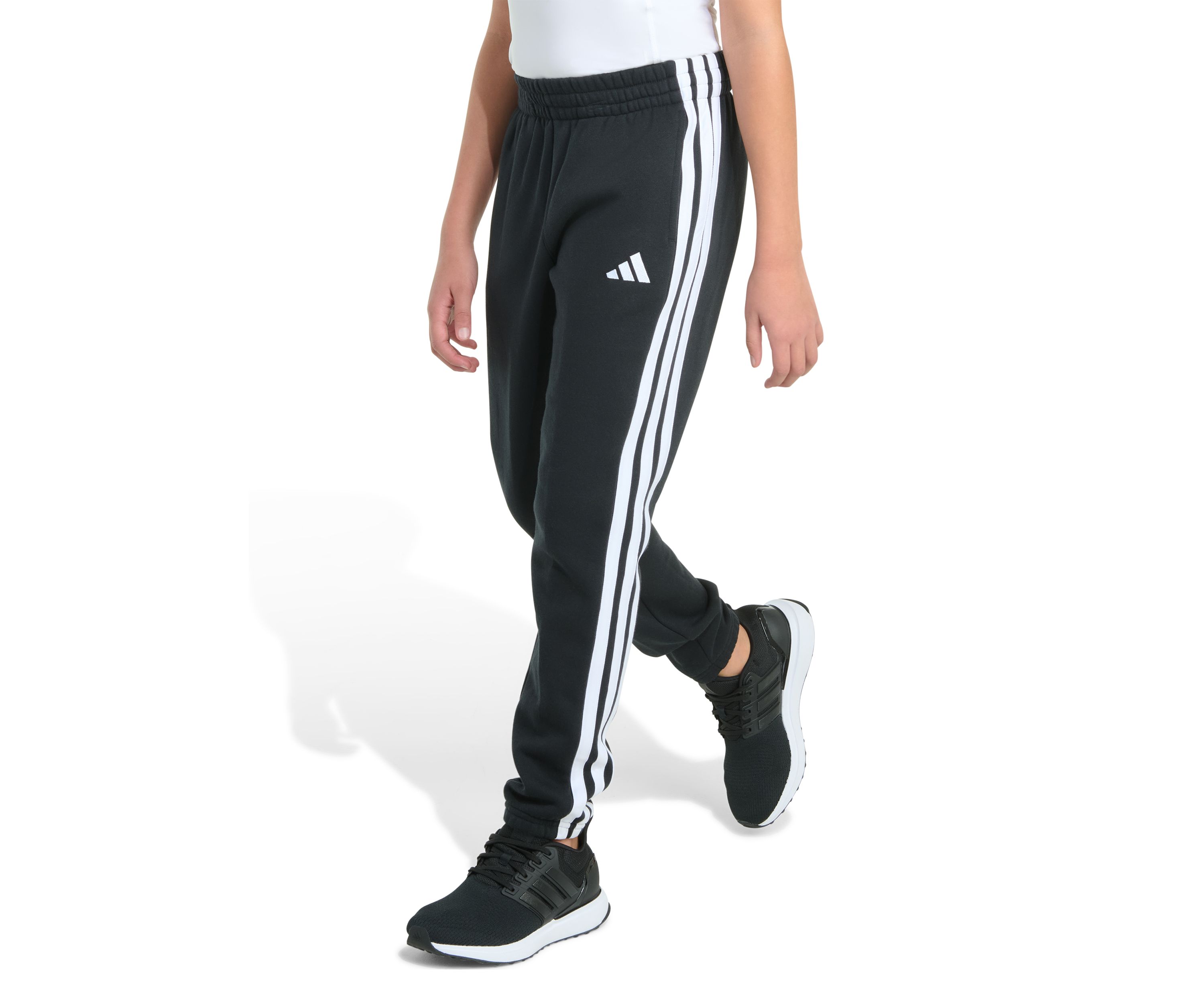 Boys 8-20 Elastic Waistband Essential 3 Stripe Fleece Joggers - Extended Size