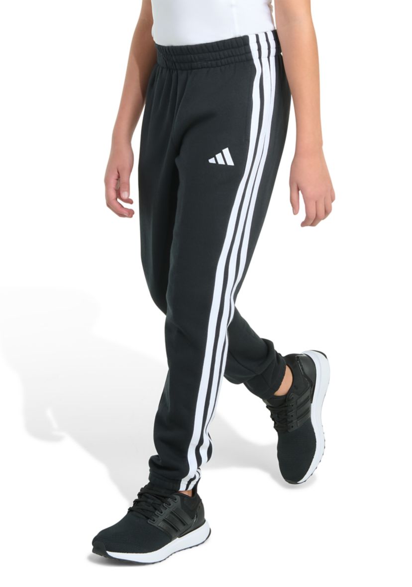 Boys 8-20 Elastic Waistband Essential 3 Stripe Fleece Joggers - Extended Size