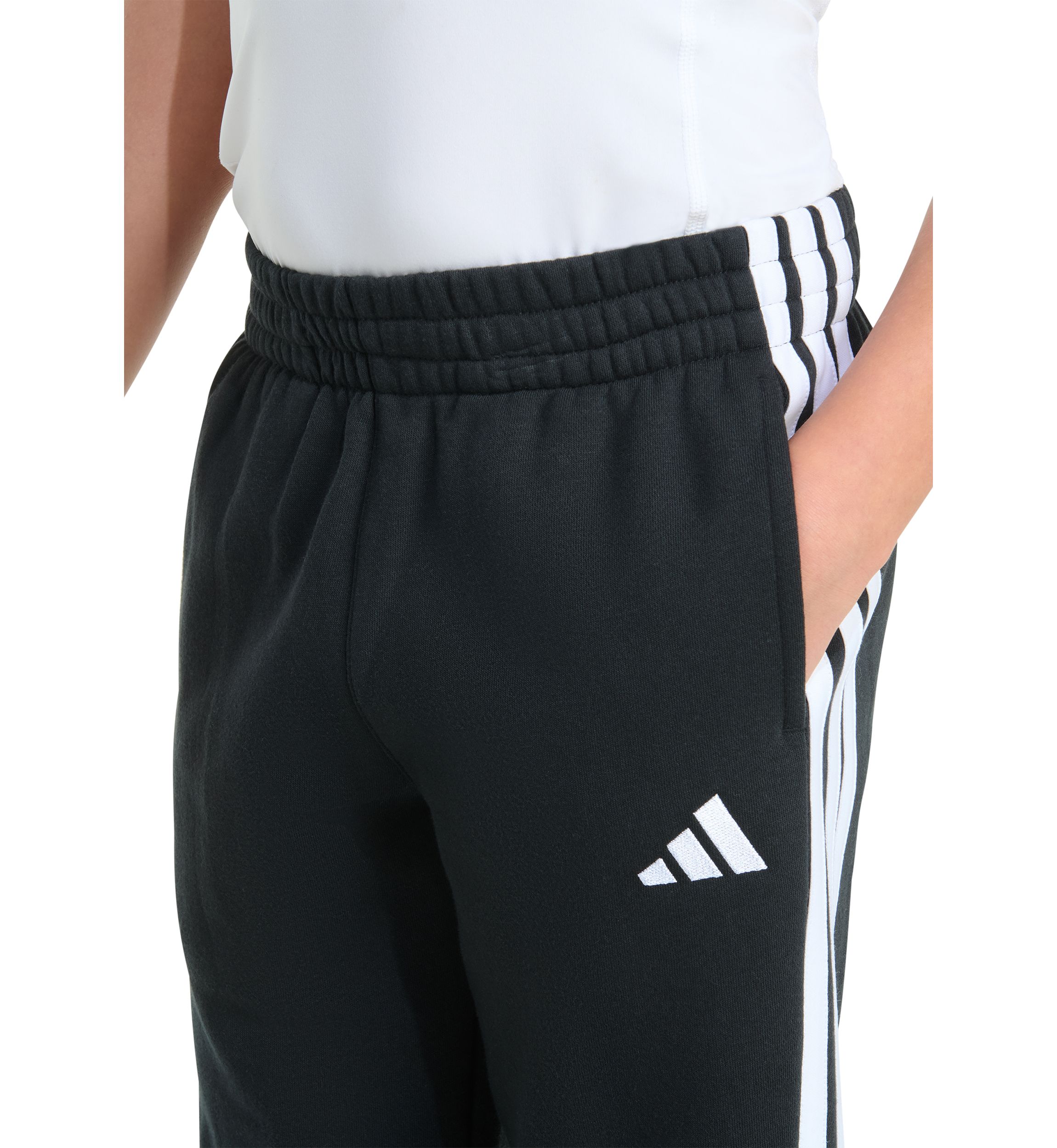 Boys 8-20 Elastic Waistband Essential 3 Stripe Fleece Joggers - Extended Size
