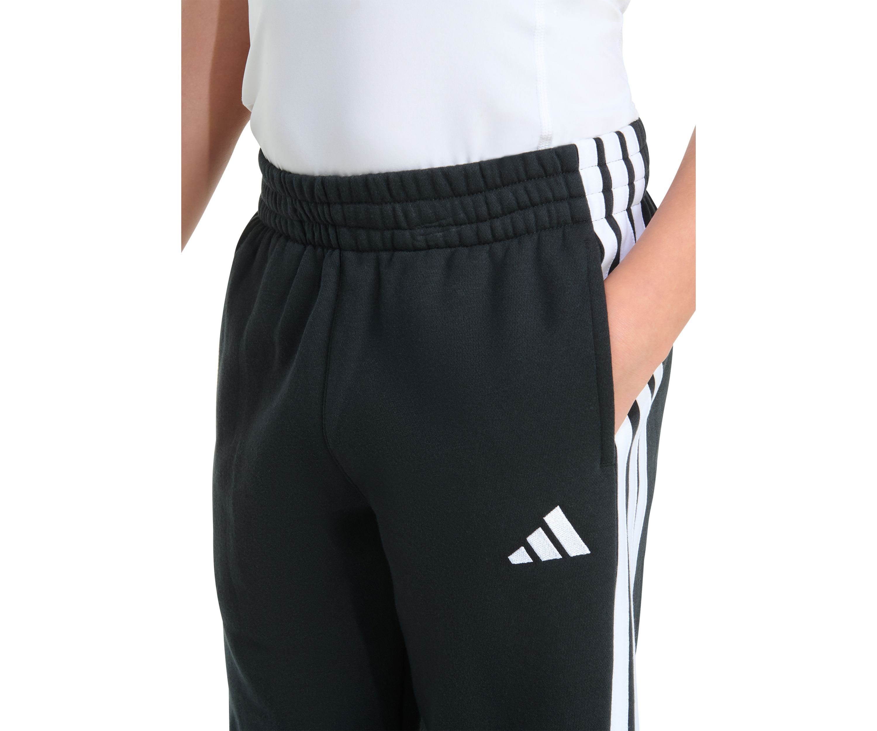 Boys 8-20 Elastic Waistband Essential 3 Stripe Fleece Joggers - Extended Size