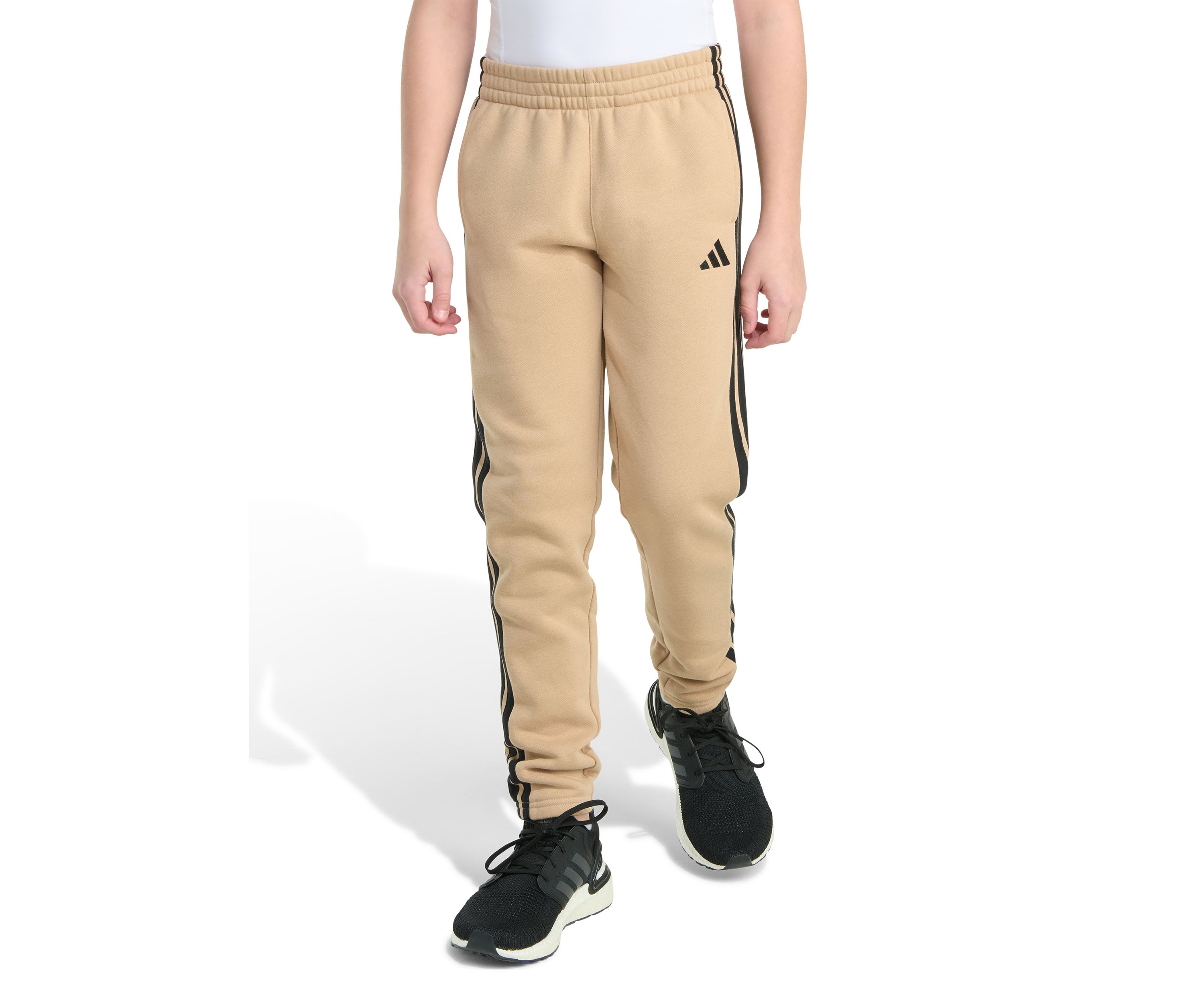 Boys 8-20 Elastic Waistband Essential 3 Stripe Fleece Jogger Pants
