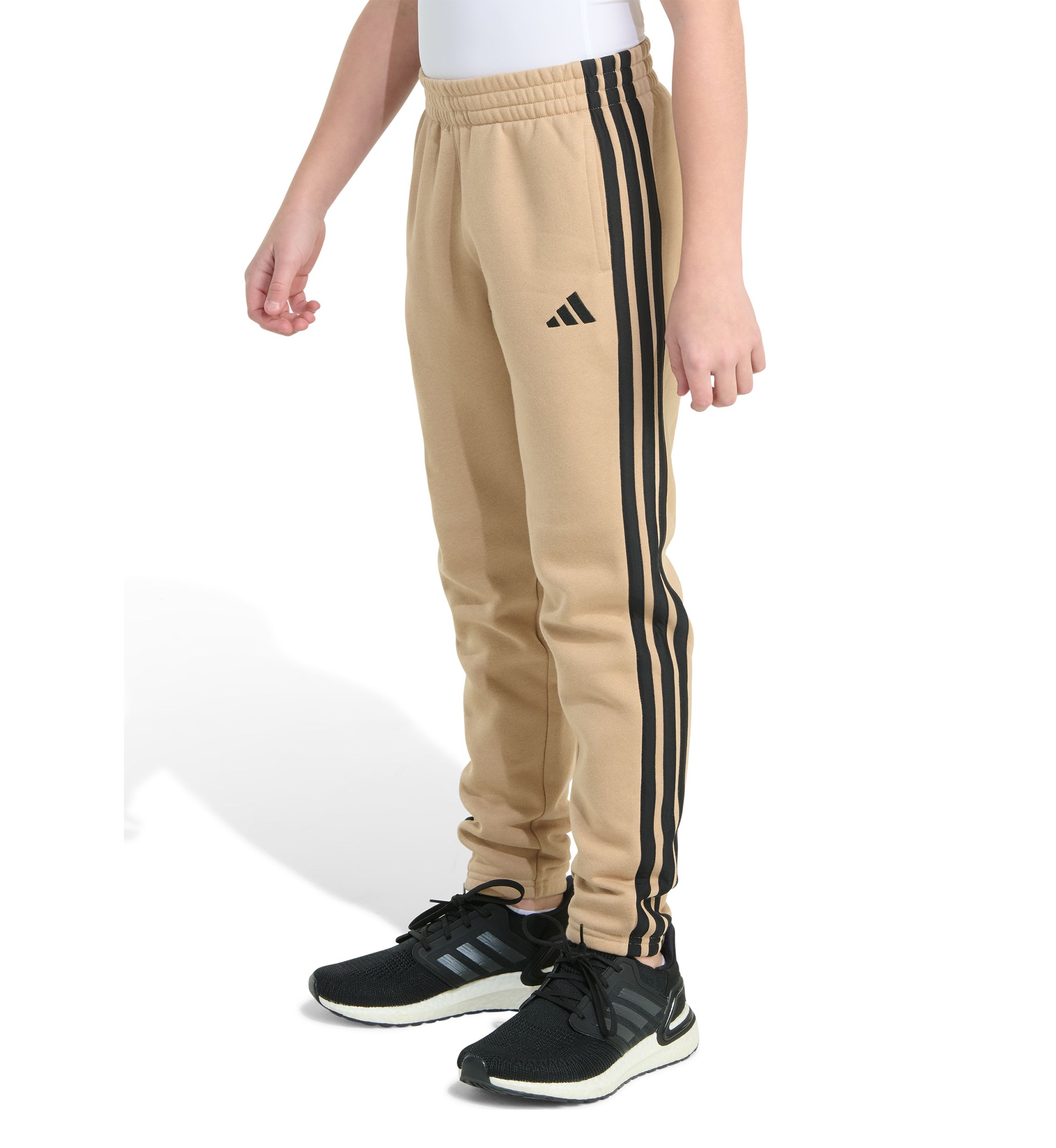 Boys 8-20 Elastic Waistband Essential 3 Stripe Fleece Jogger Pants