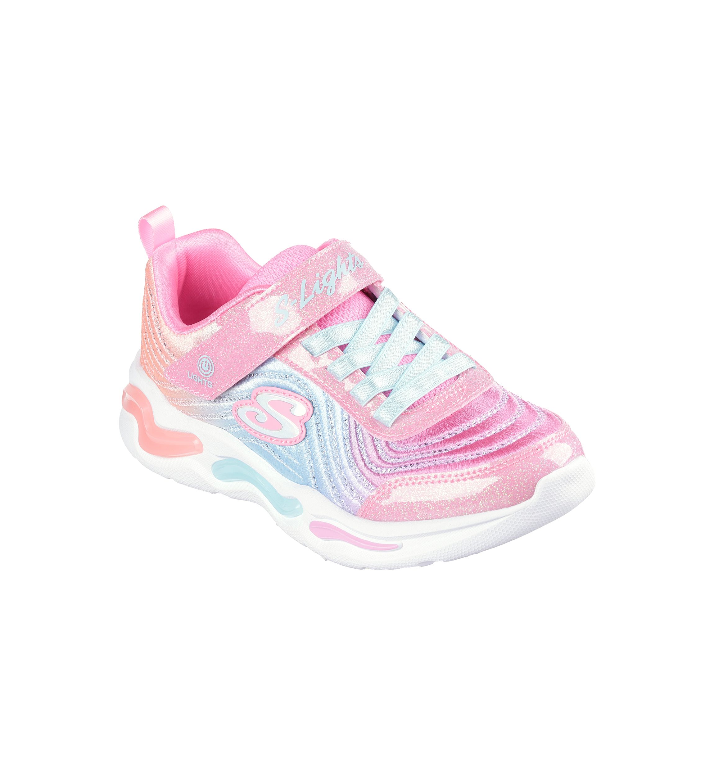 Youth Girls S-Lights® Ombré Express Sneakers: Wavy Beams