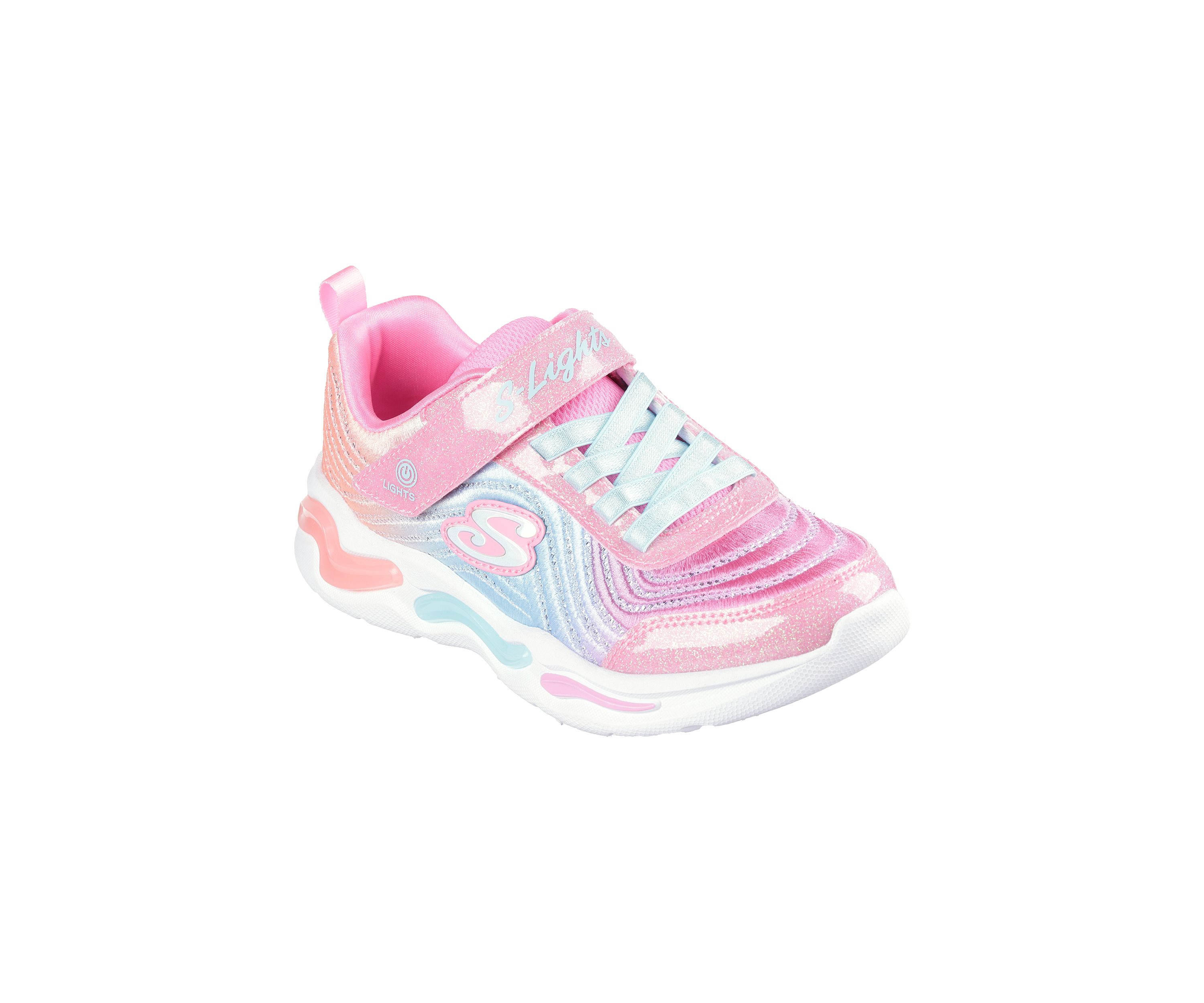 Youth Girls S-Lights® Ombré Express Sneakers: Wavy Beams