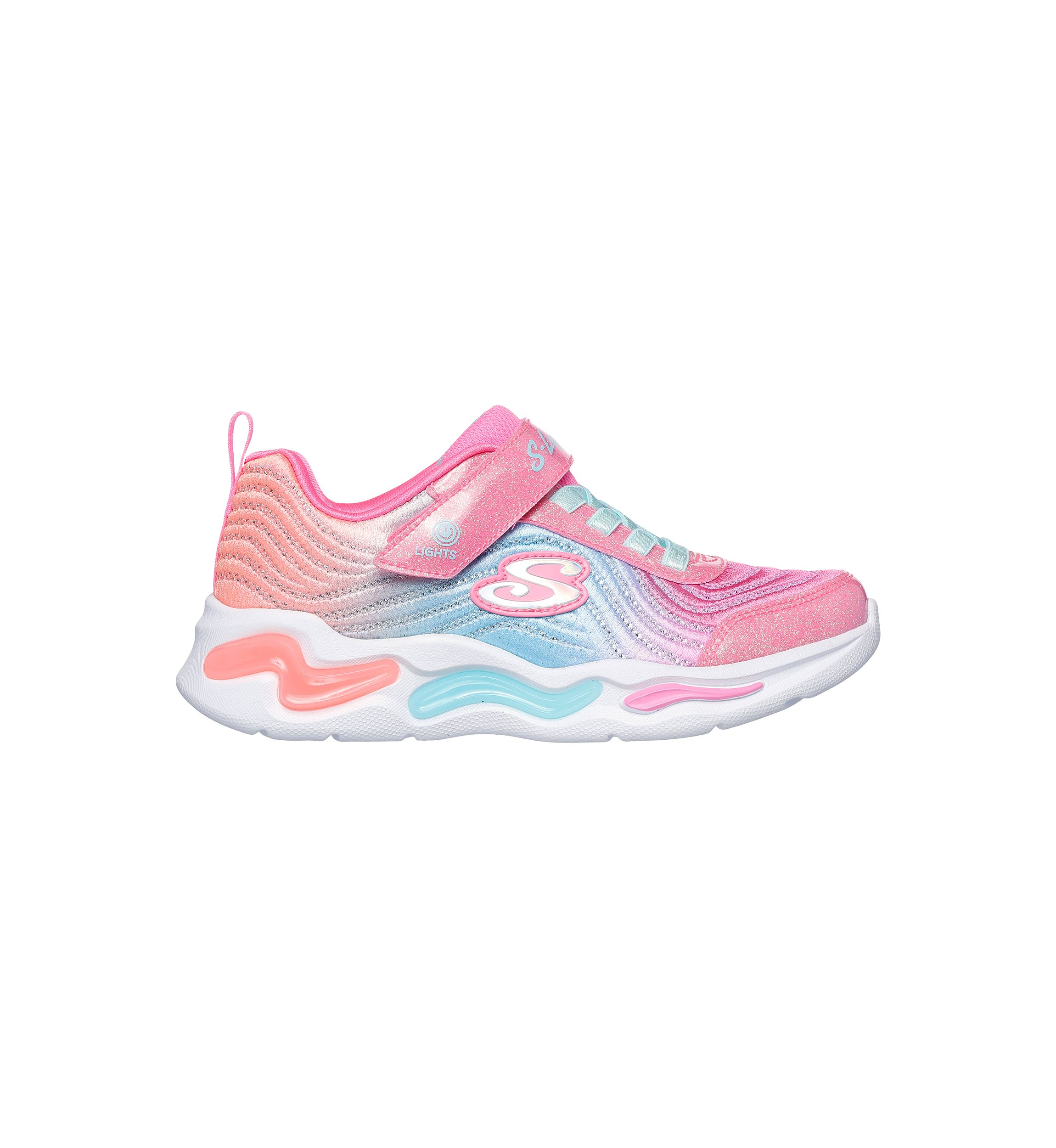 Youth Girls S-Lights® Ombré Express Sneakers: Wavy Beams