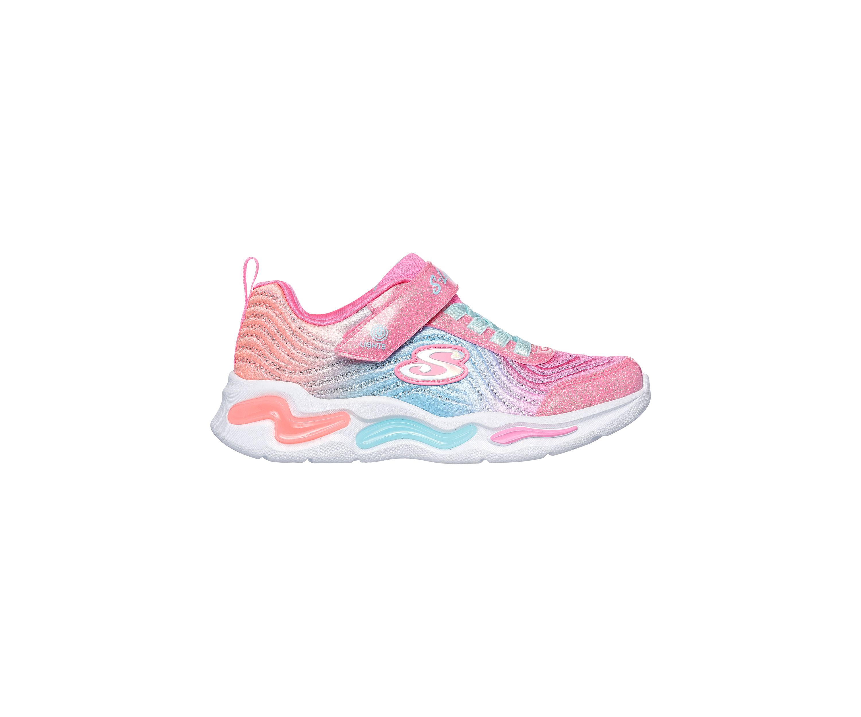Youth Girls S-Lights® Ombré Express Sneakers: Wavy Beams