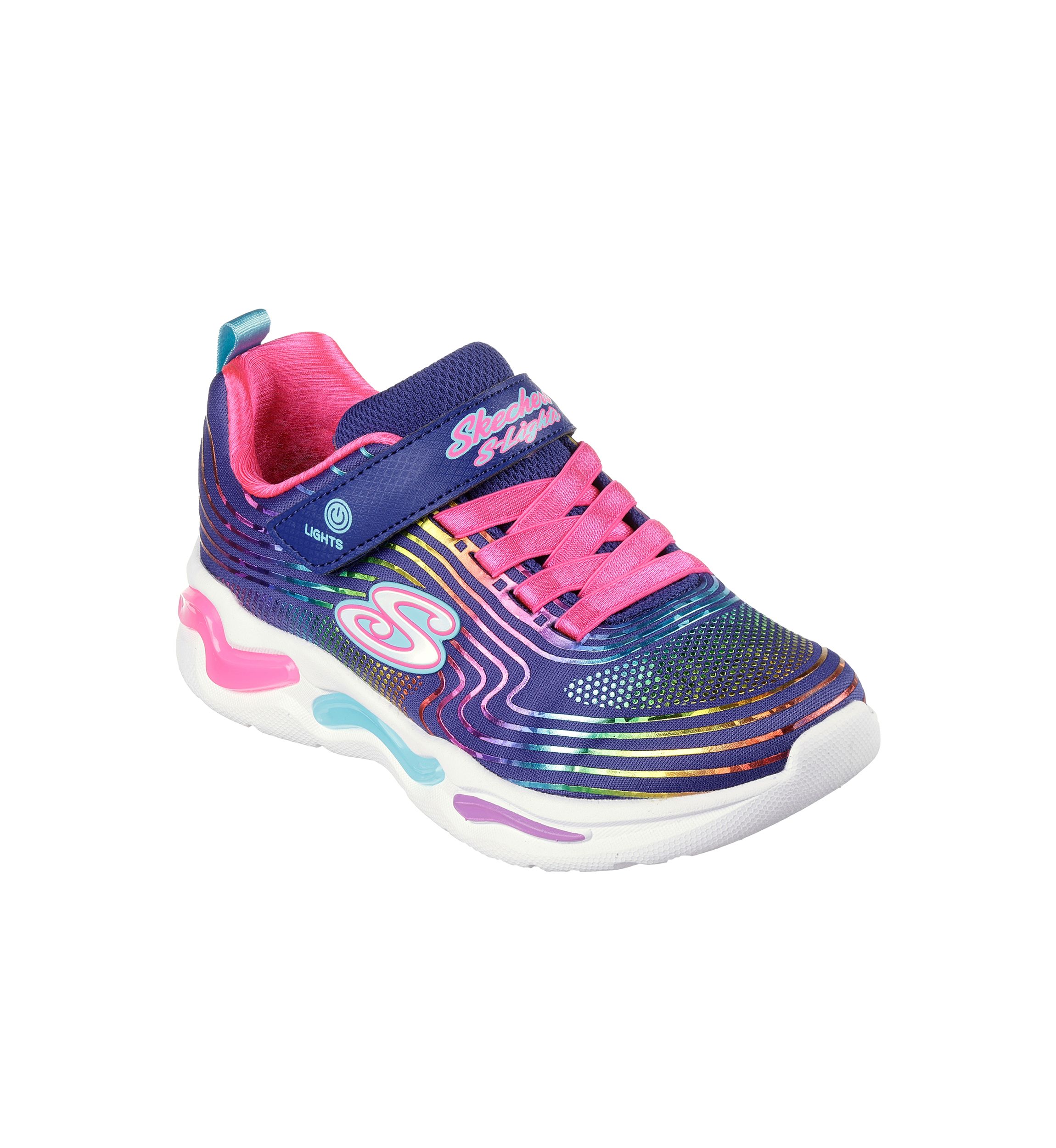 Youth Girls S Lights: Sneakers - Wavy Beams