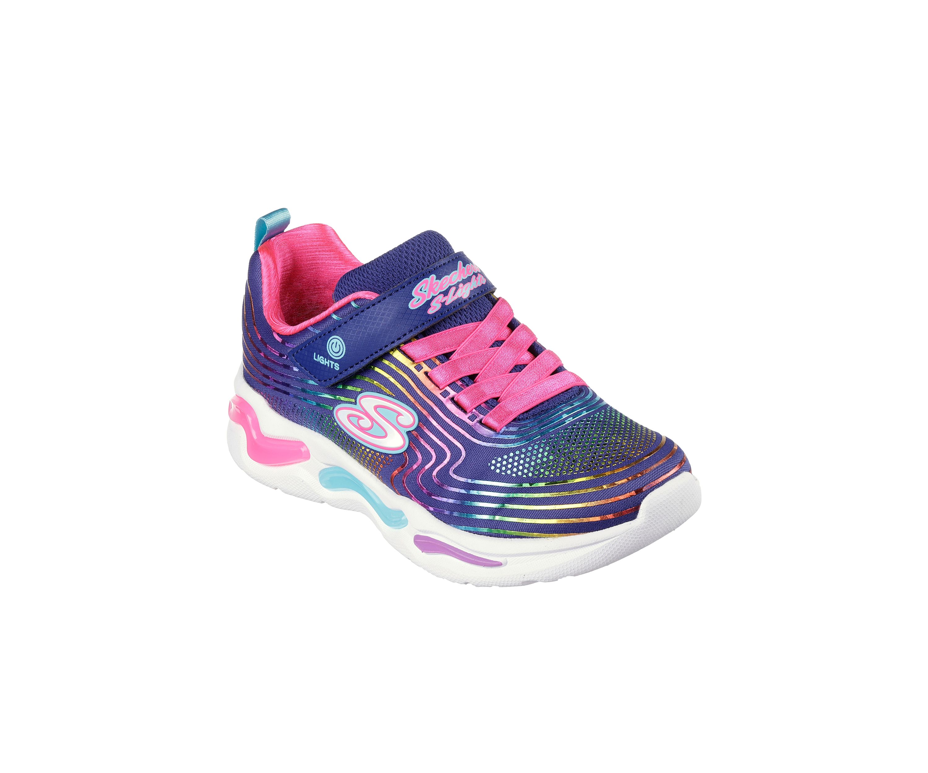 Youth Girls S Lights: Sneakers - Wavy Beams