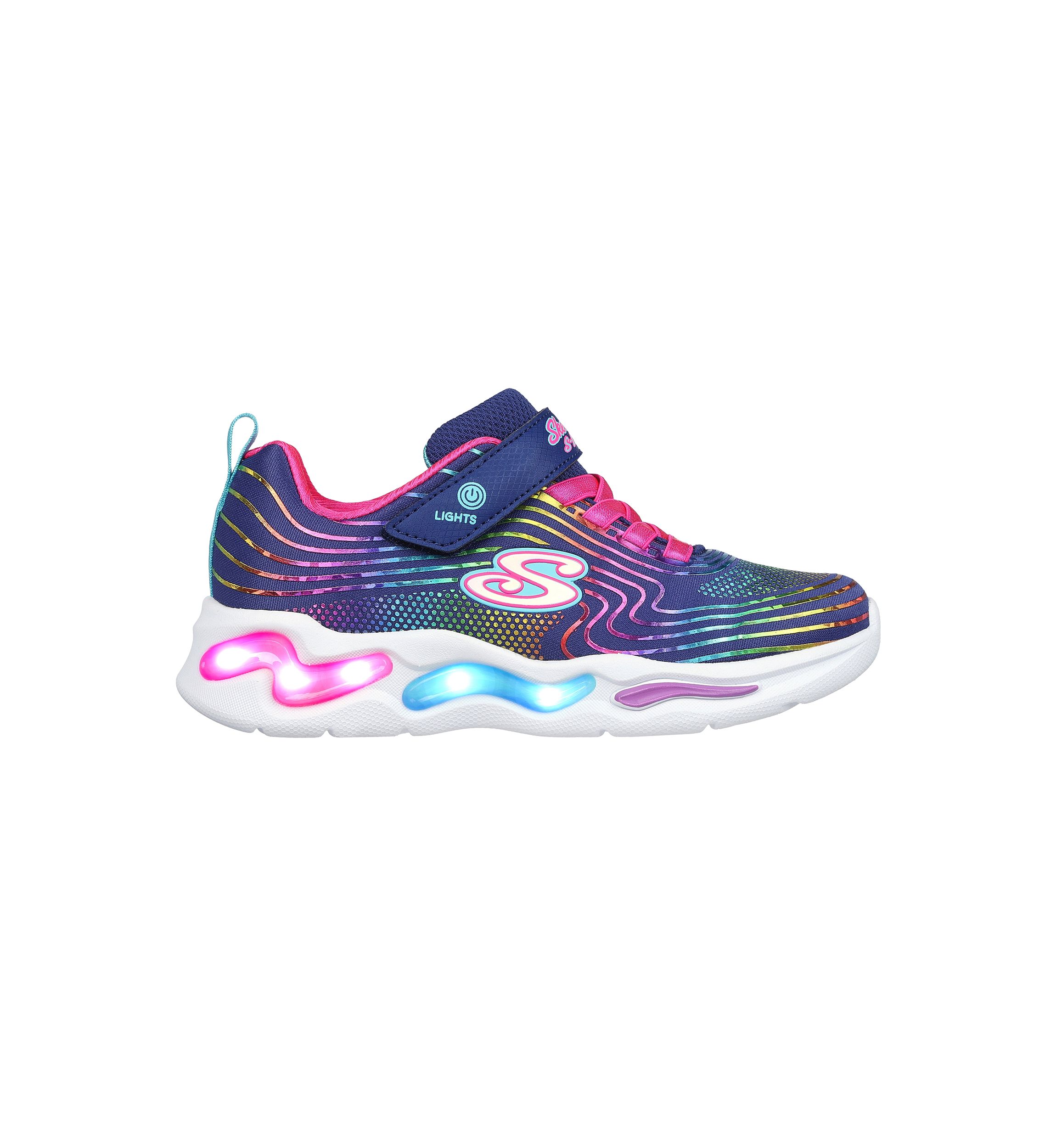 Youth Girls S Lights: Sneakers - Wavy Beams
