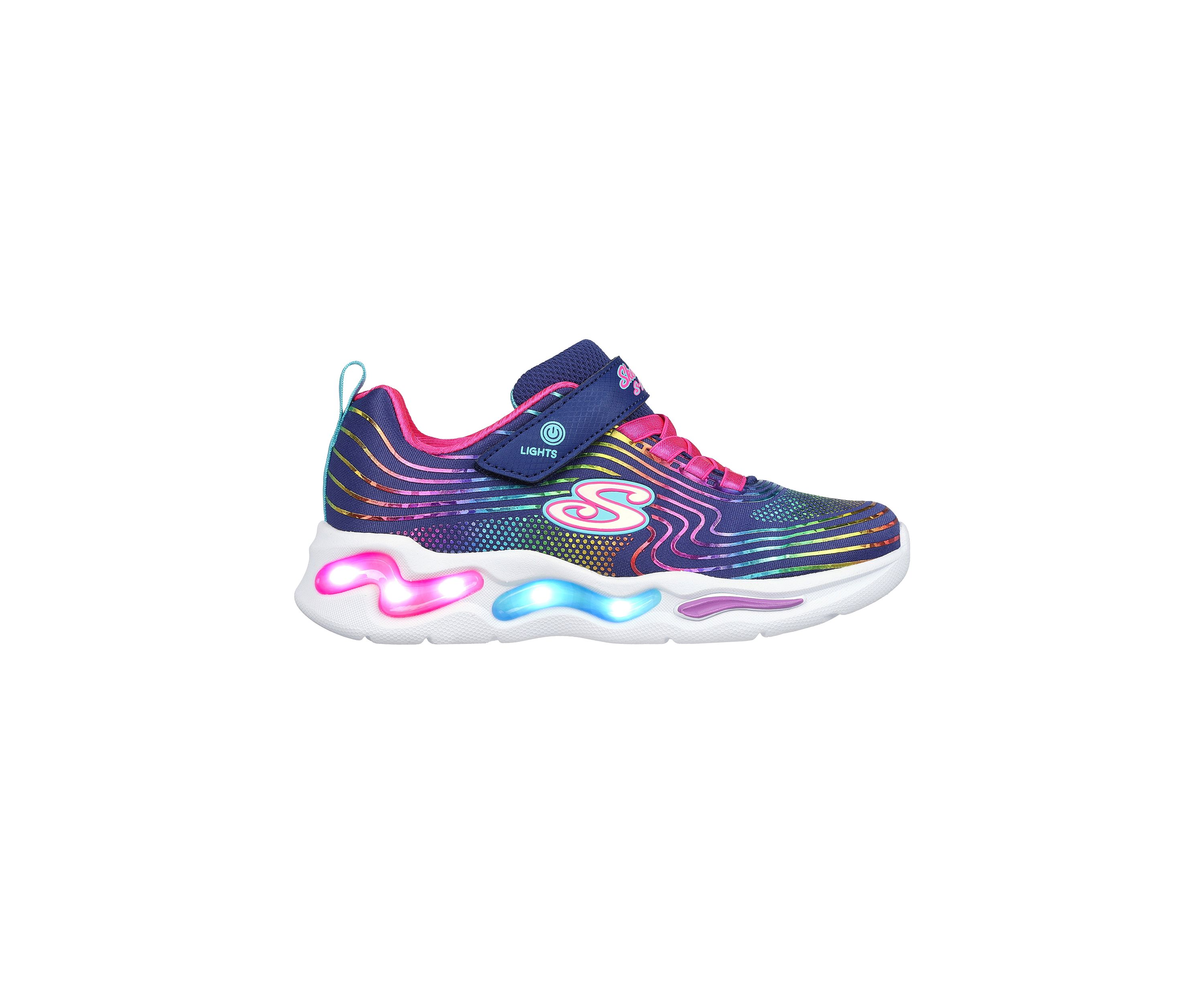 Youth Girls S Lights: Sneakers - Wavy Beams