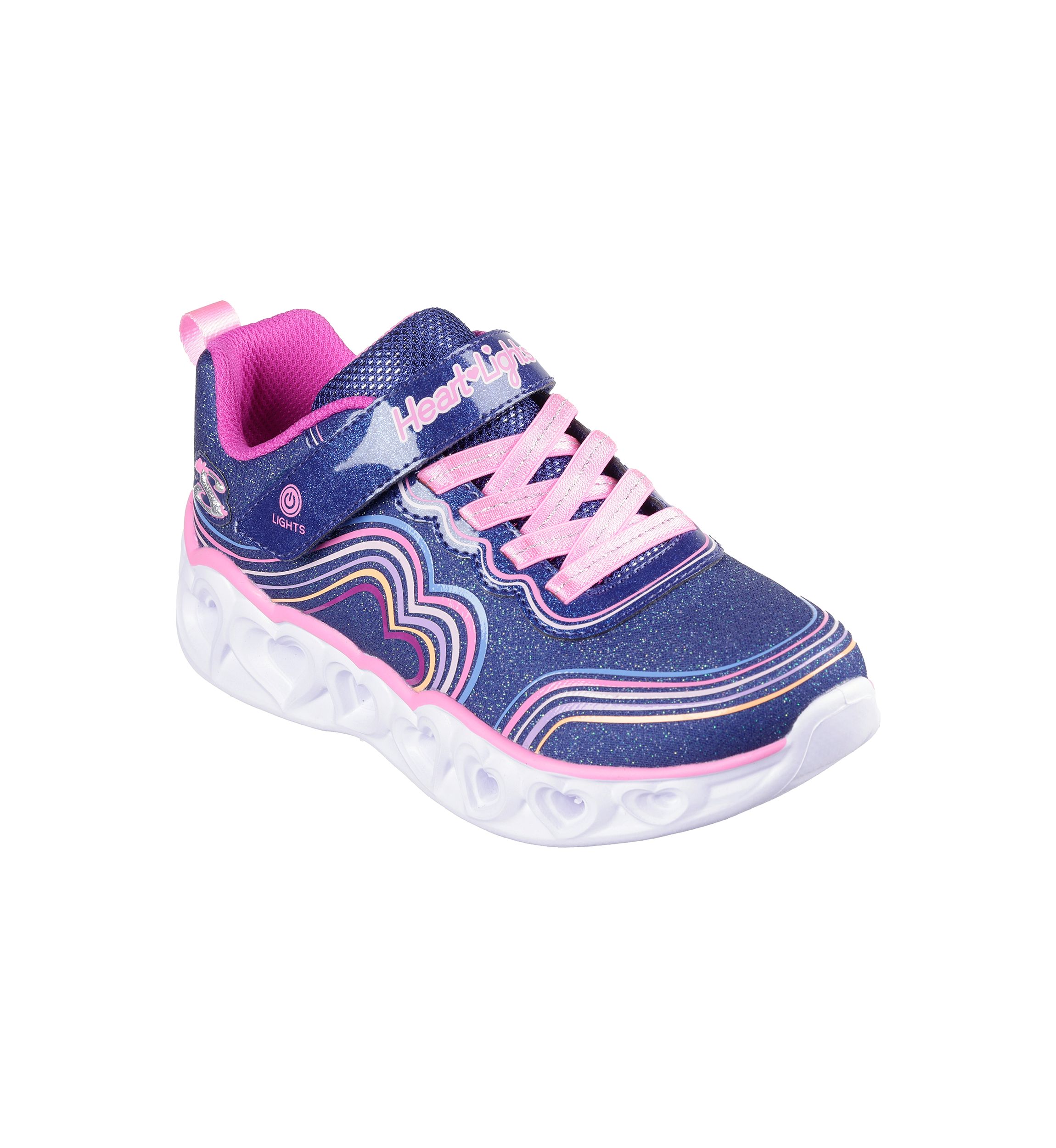 Youth Girls Heart Lights® Sneakers - Retro Hearts