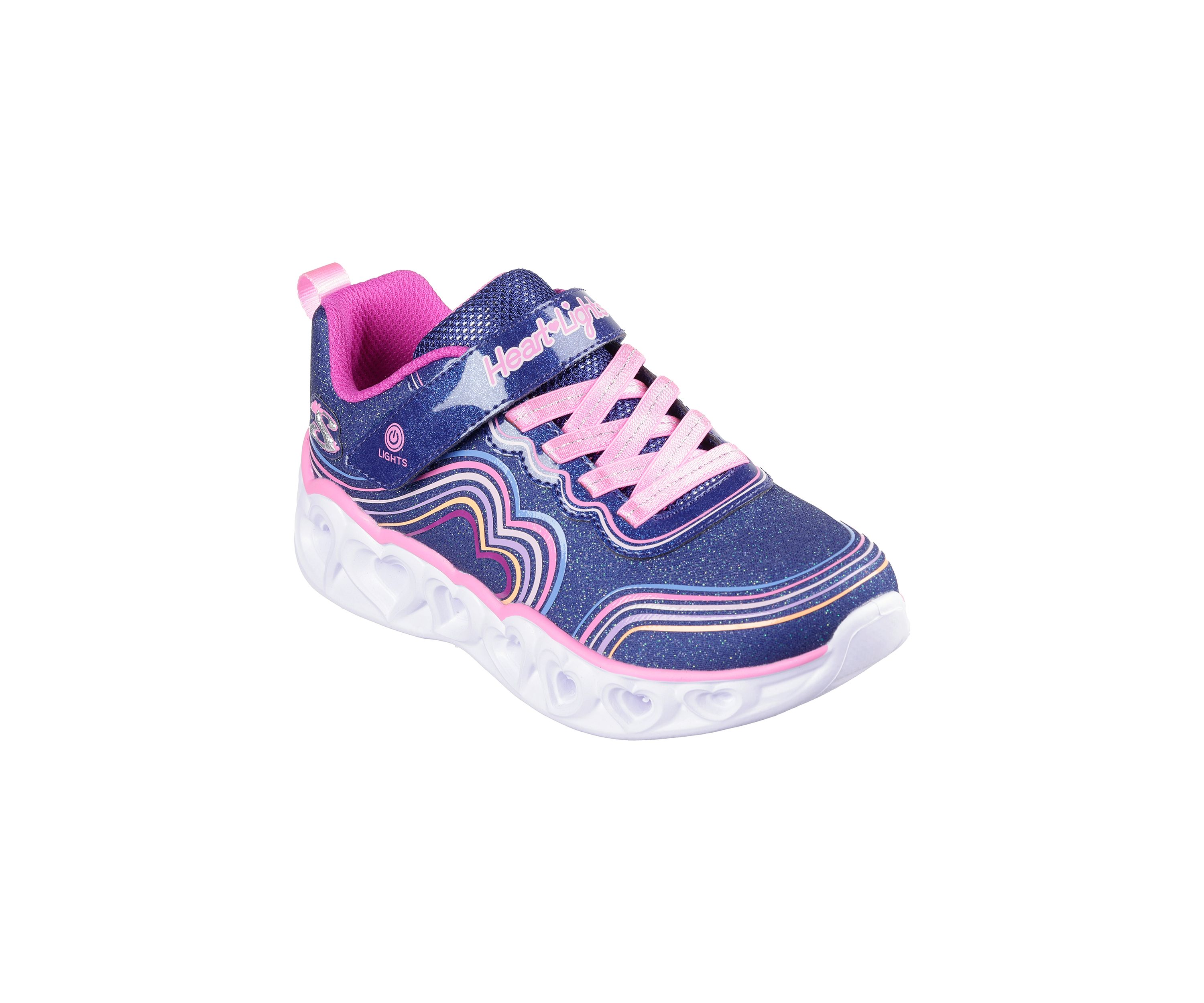 Youth Girls Heart Lights® Sneakers - Retro Hearts