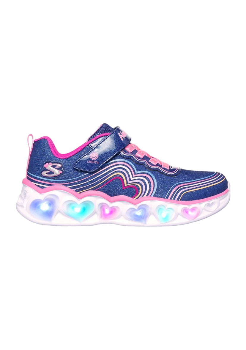 Youth Girls Heart Lights® Sneakers - Retro Hearts